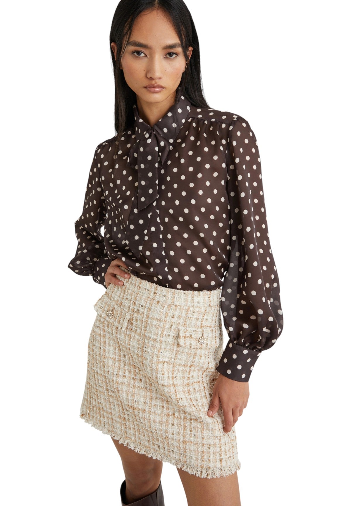 Camicia a Maniche Lunghe 2524116021200 DINDA Cioccolato