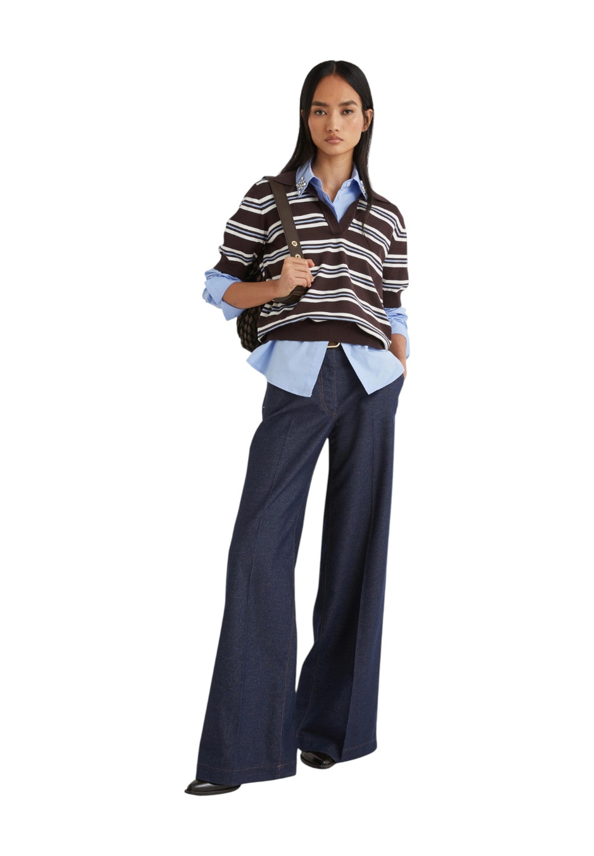 Maglione con Scollo a V GEMINI Cioccolato