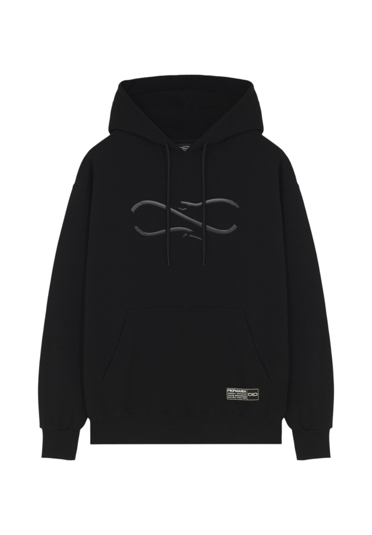 Felpa Pullover con Cappuccio Logo Embossed 25FWPRFE429 Nero