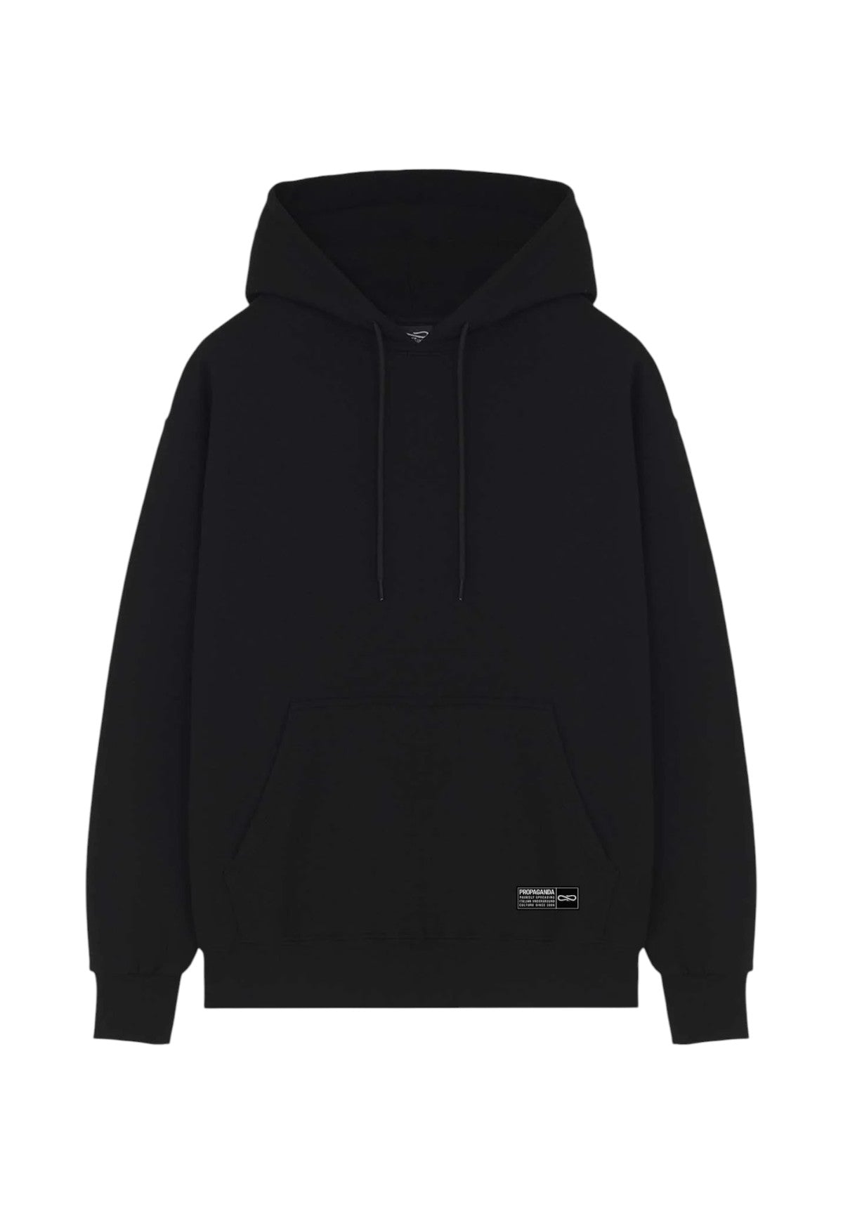 Felpa Pullover con Cappuccio Label Gold 25FWPRFE447 Nero