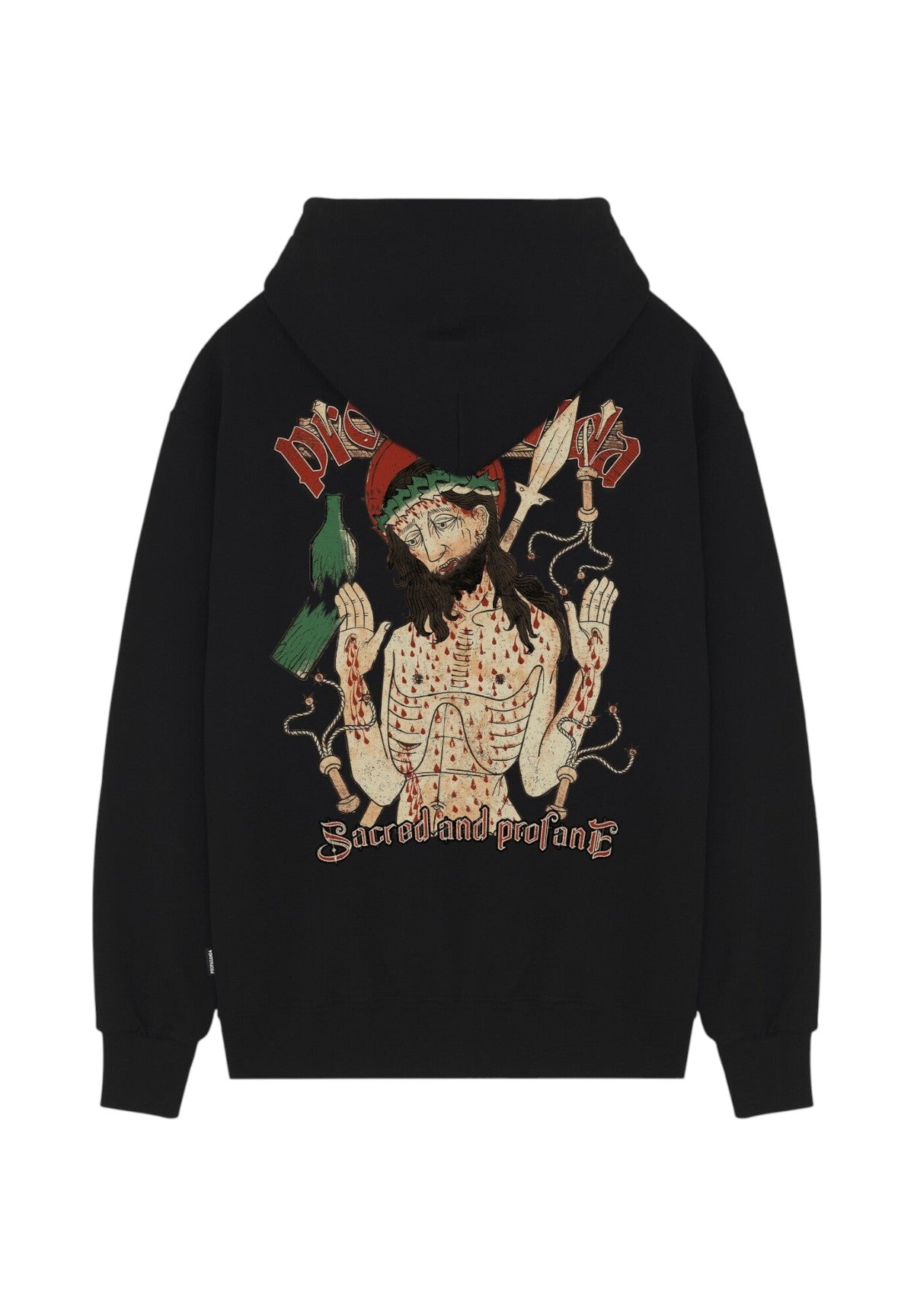 Felpa Pullover con Cappuccio Sorrow 25FWPRFE494 Nero