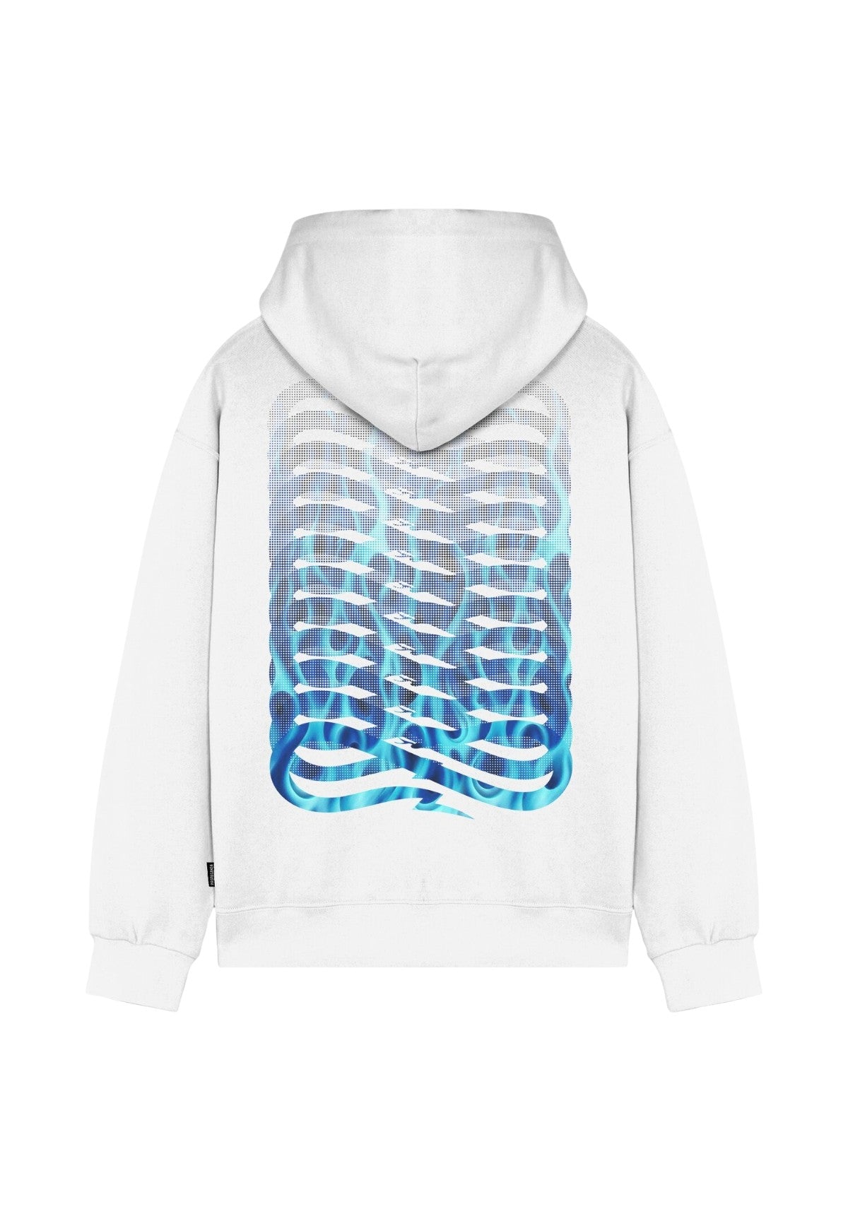 Felpa Pullover con Cappuccio Ribs Flame 25FWPRFE614 Bianco