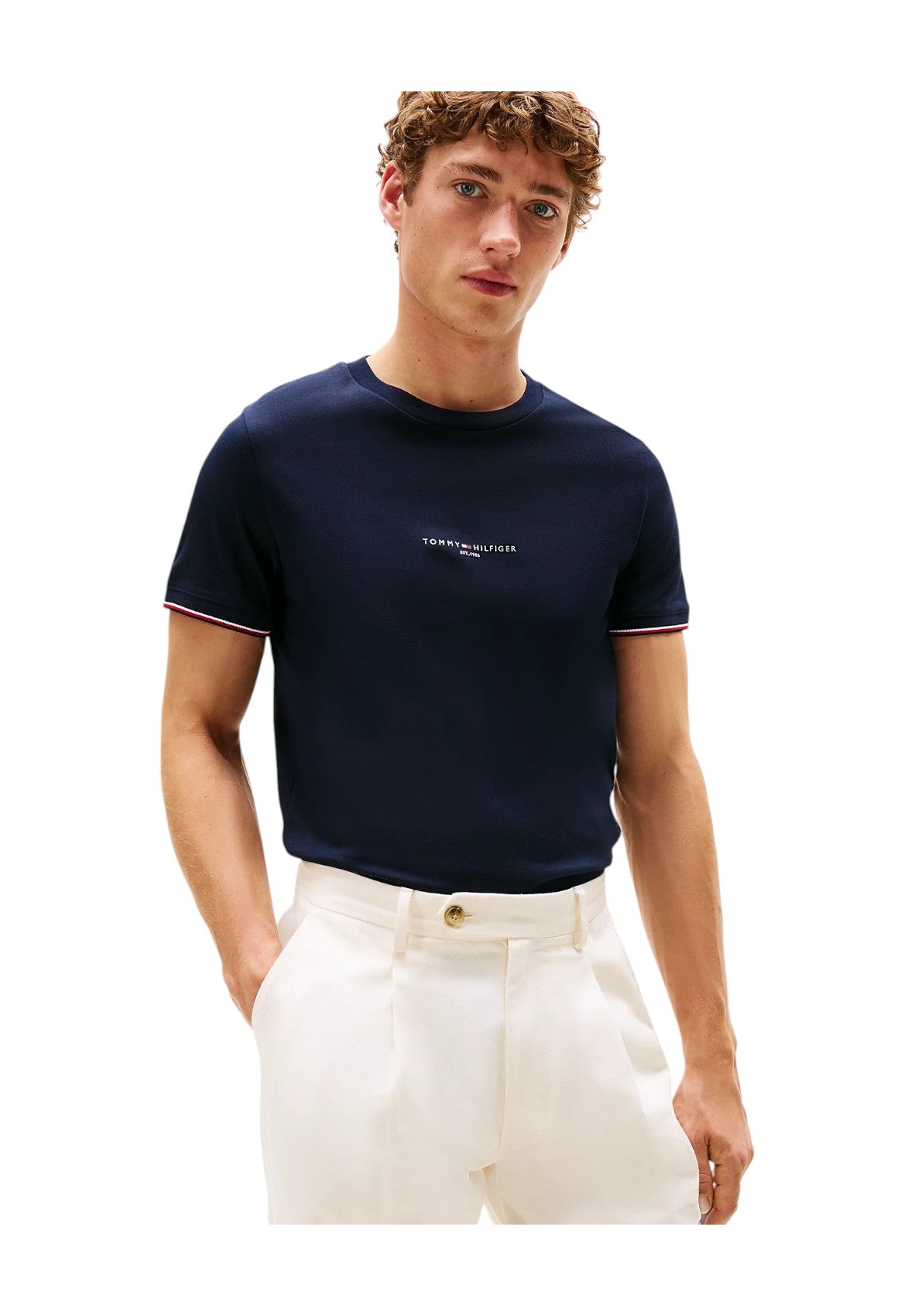 T-shirt a Maniche Corte Tommy Logo Tipped Te MW0MW32584 Desert Sky