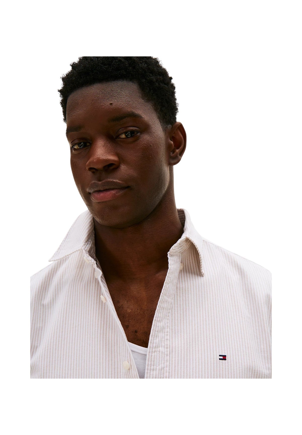 Camicia a Maniche Lunghe Heritage Oxford MW0MW36238 Safari Canvas, White