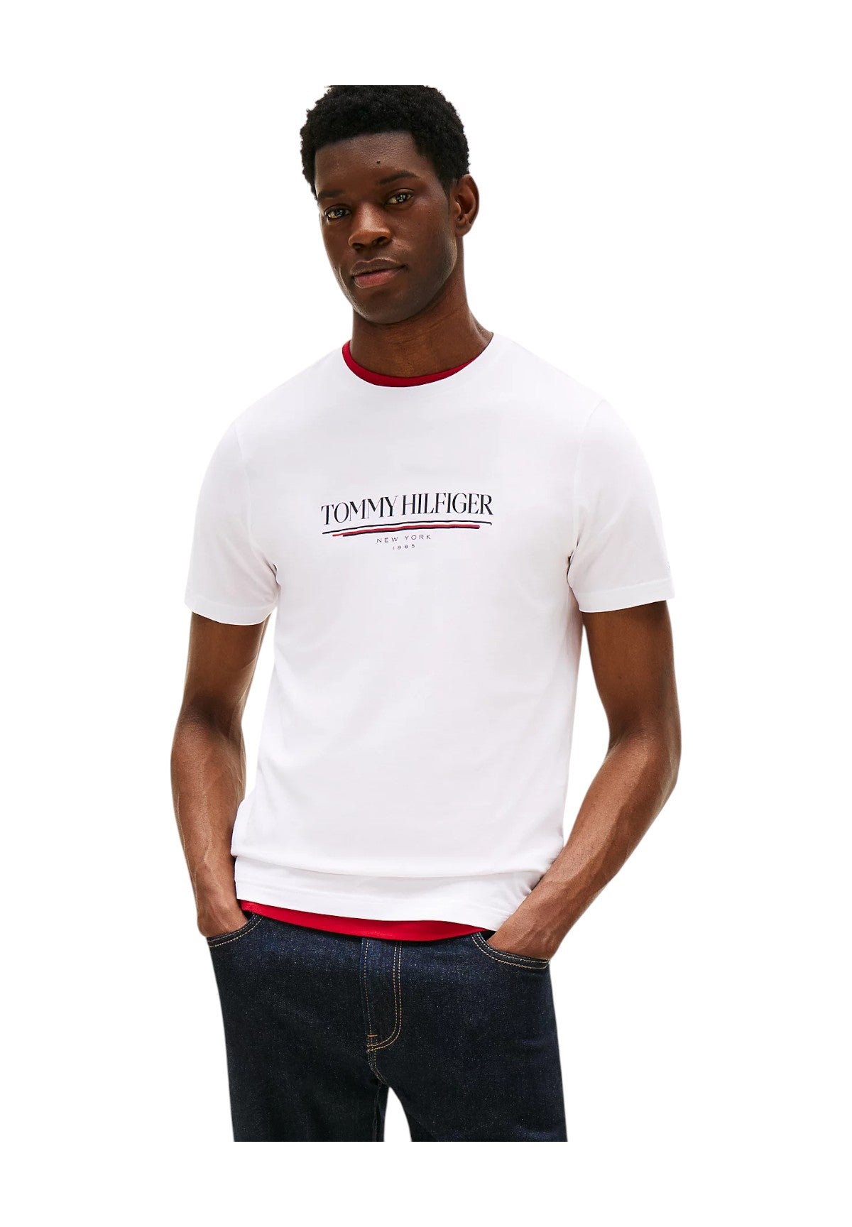 T-shirt a Maniche Corte Brand Love Hilfiger MW0MW40324 White