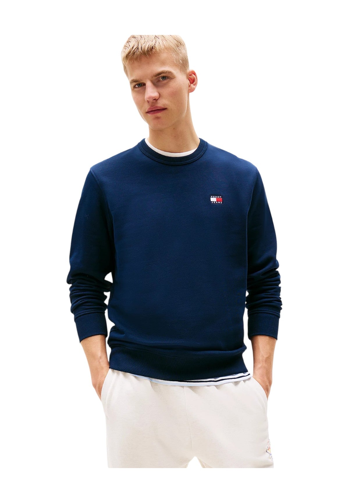 Felpa Girocollo Tjm Reg Badge Crew E DM0DM20660 Dark Night Navy