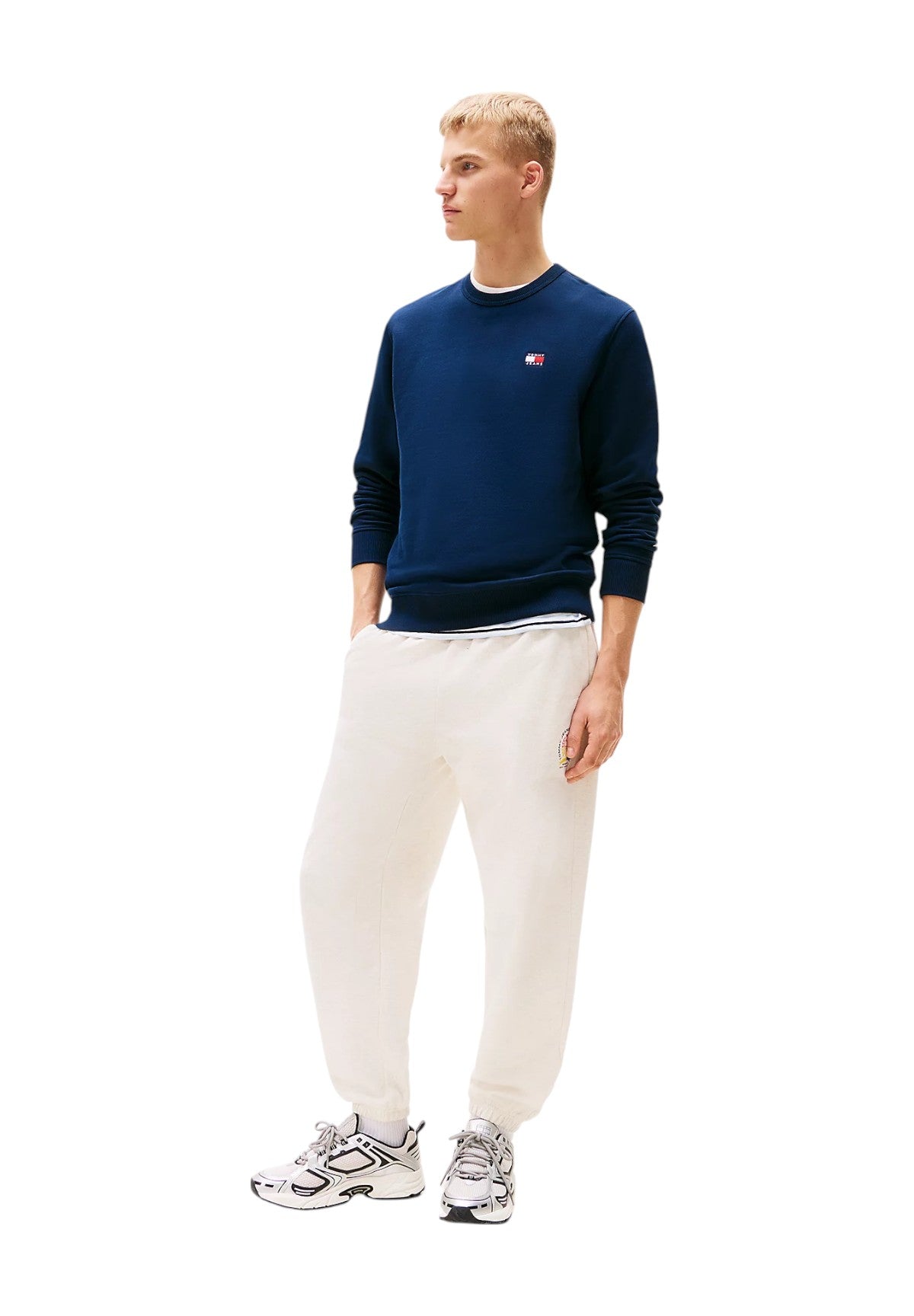 Felpa Girocollo Tjm Reg Badge Crew E DM0DM20660 Dark Night Navy