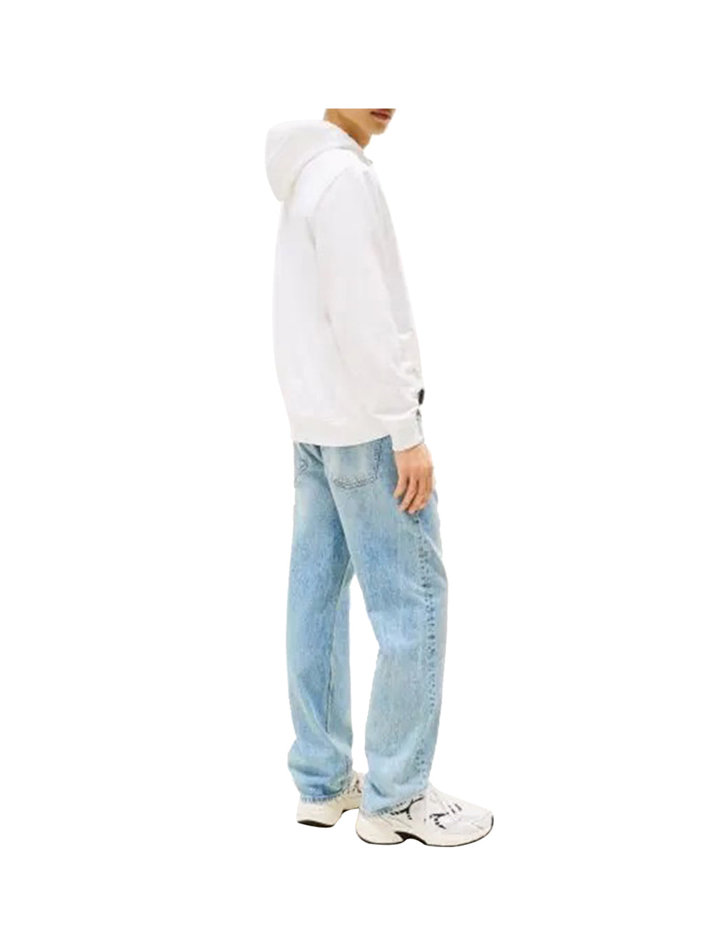 Felpa Pullover con Cappuccio Tjm Reg Pop Clr Flag DM0DM21623 Ecru