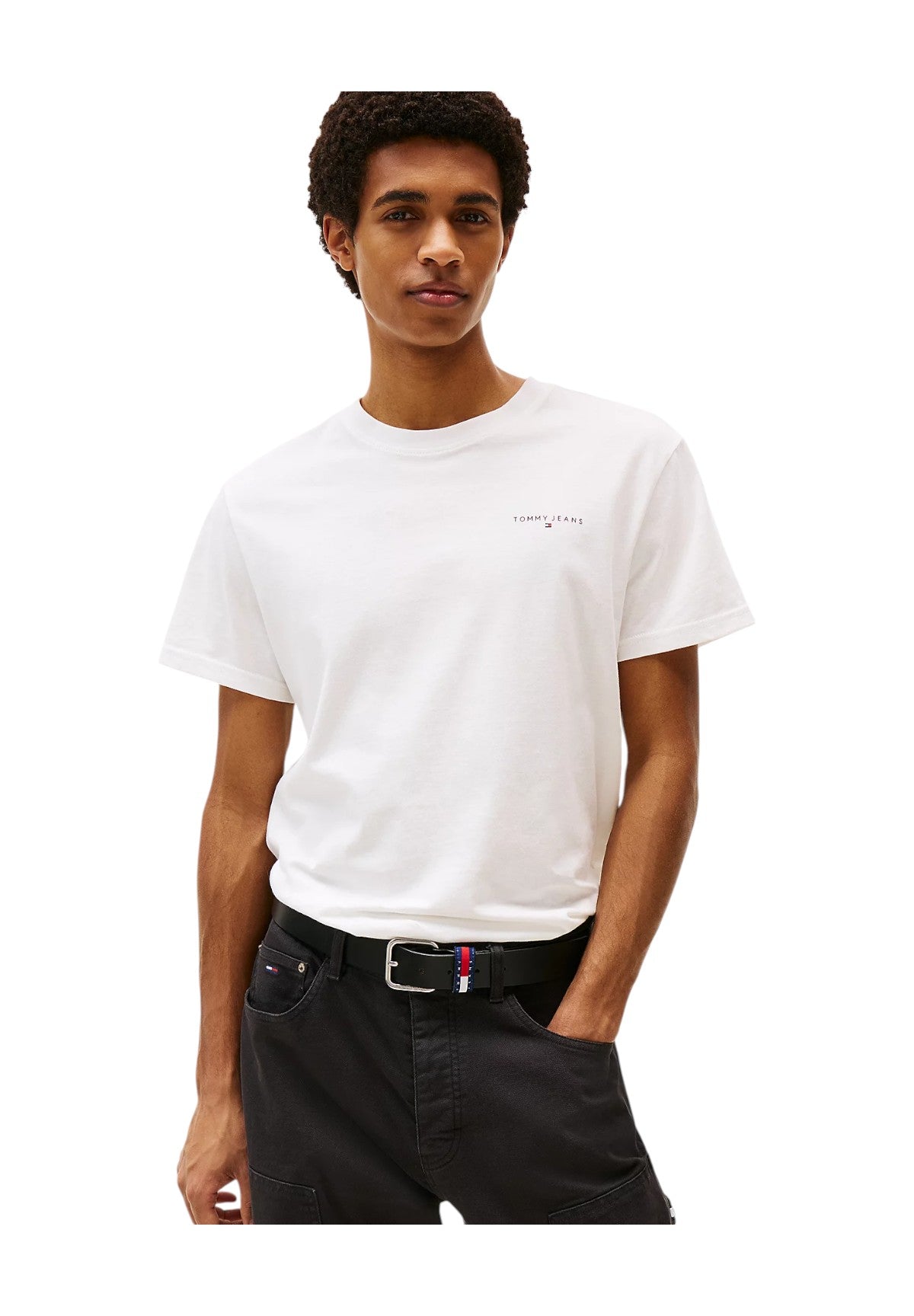 T-shirt a Maniche Corte Tjm Slim Linear Ches DM0DM21780 Ecru