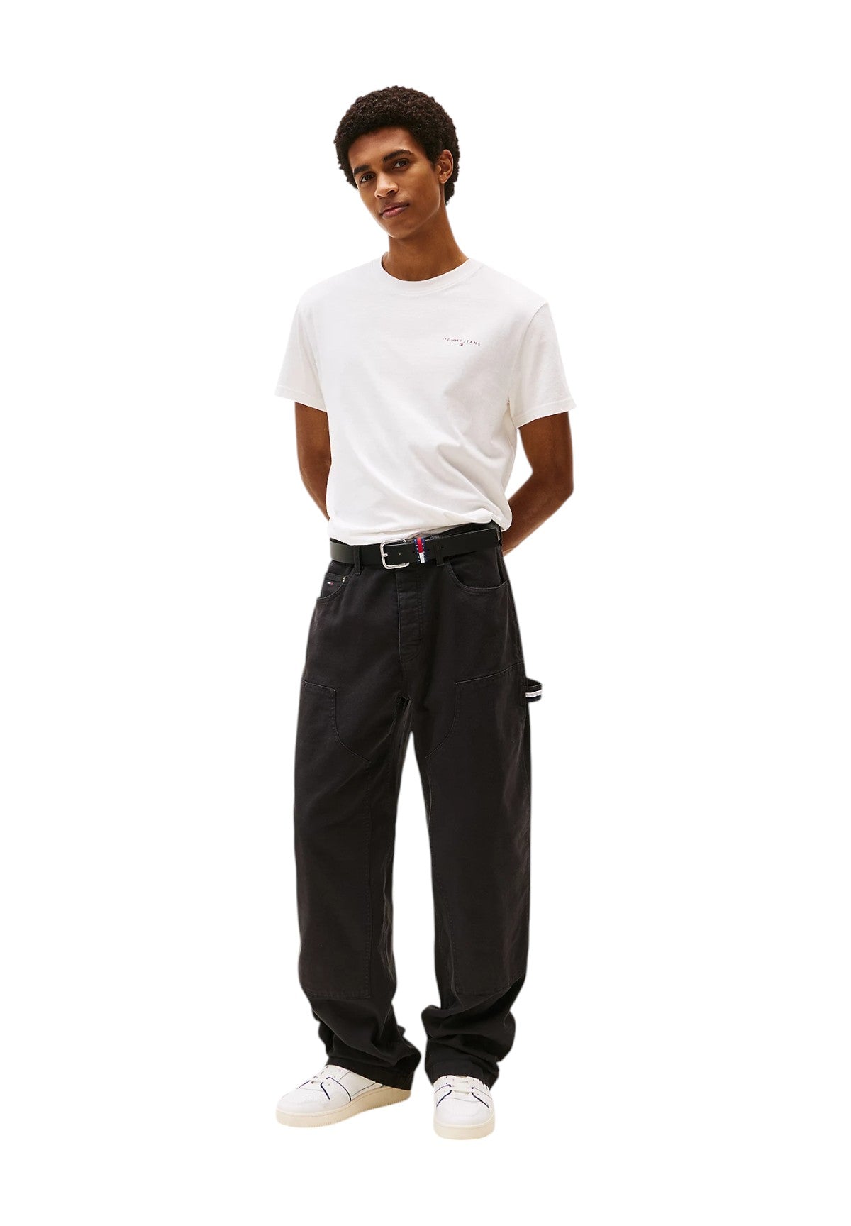 T-shirt a Maniche Corte Tjm Slim Linear Ches DM0DM21780 Ecru