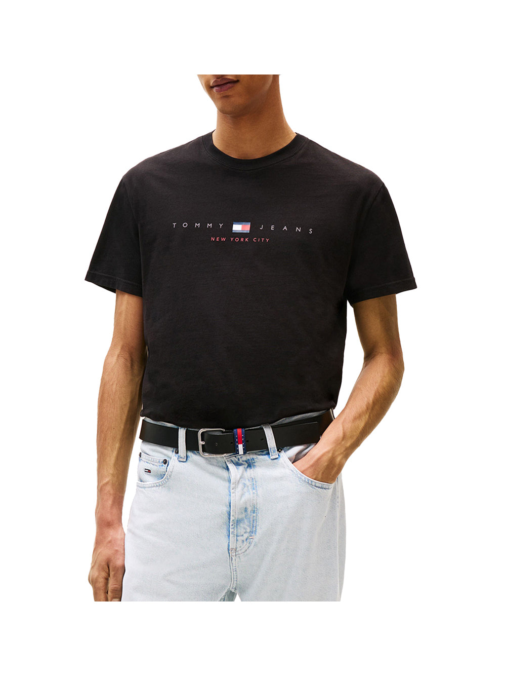 T-shirt a Maniche Corte Tjm Reg Flag Linear DM0DM21911 Black