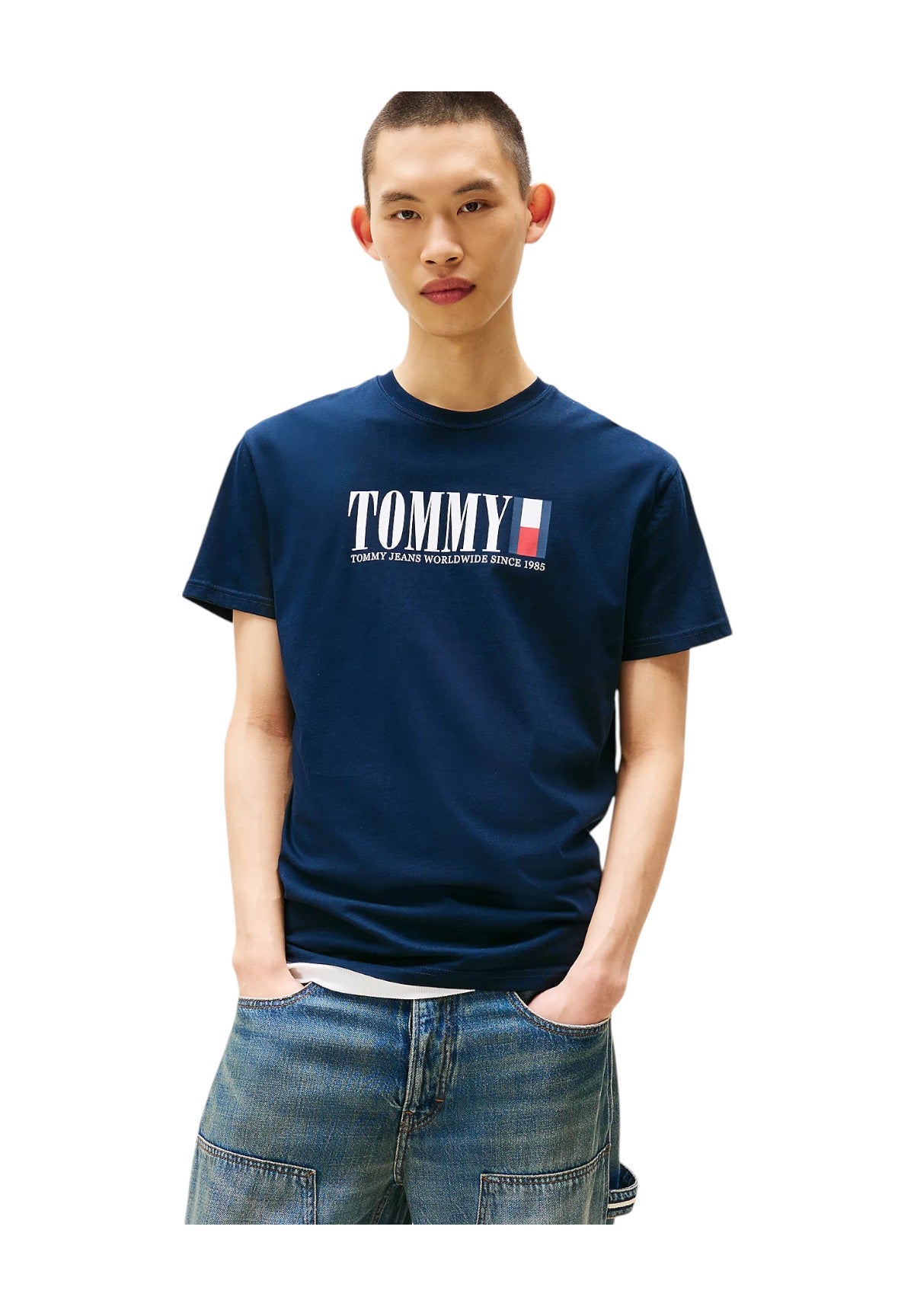 T-shirt a Maniche Corte Tjm Reg Tommy Dna Fl DM0DM21941 Dark Night Navy