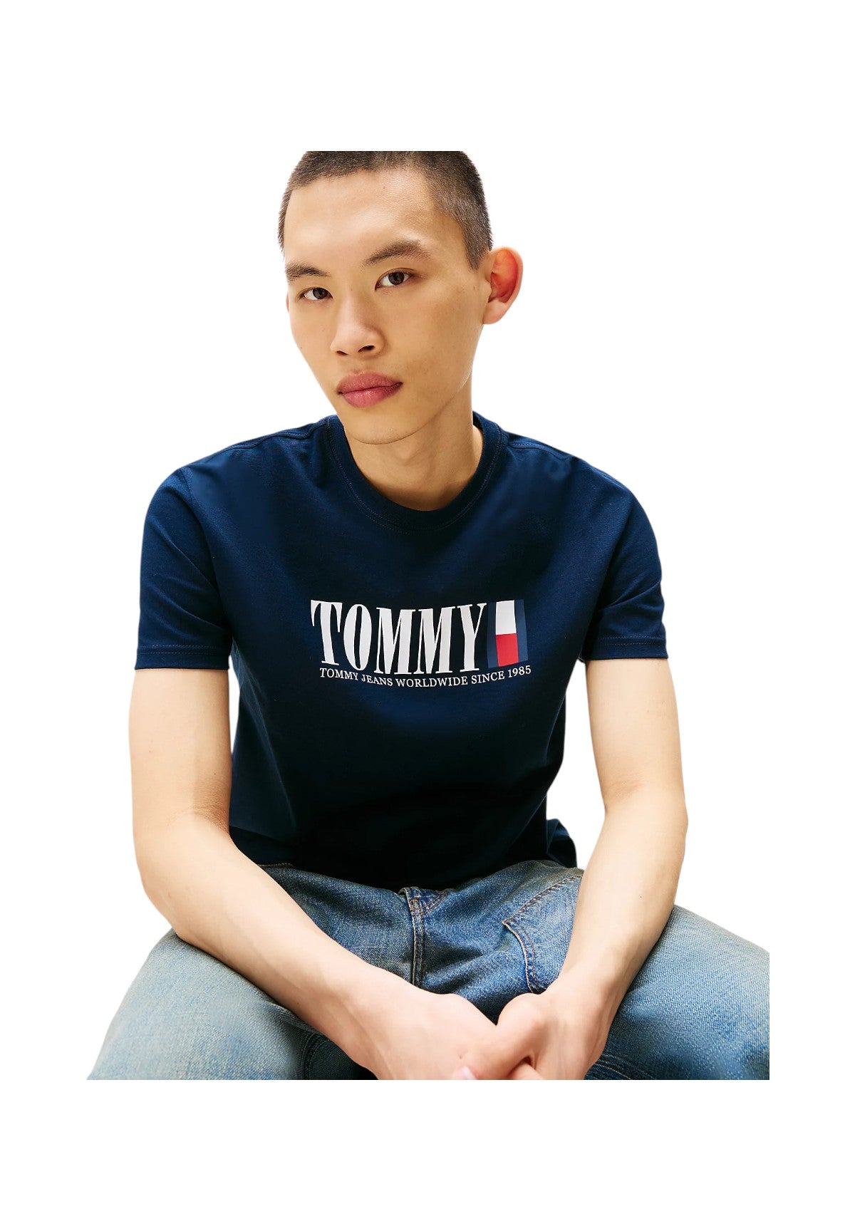 T-shirt a Maniche Corte Tjm Reg Tommy Dna Fl DM0DM21941 Dark Night Navy