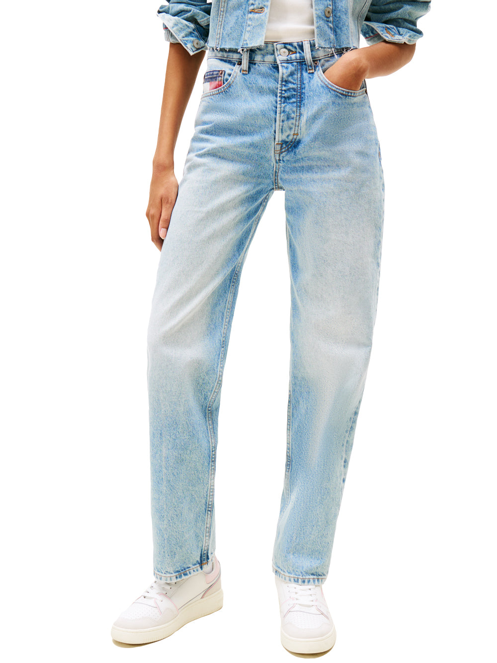 Jeans Layla Hr Slim Str Cb DW0DW20498 Denim Mid Light Blue