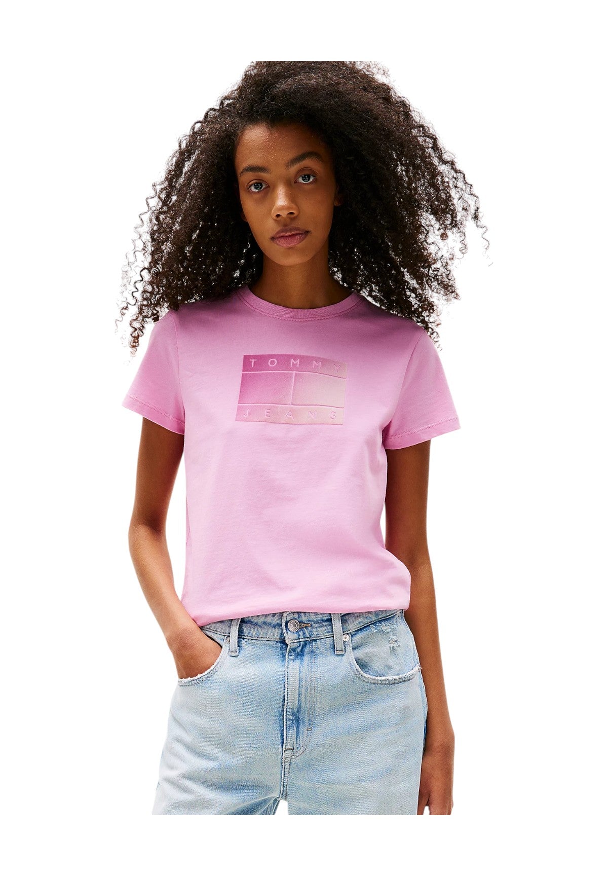 T-shirt a Maniche Corte Tjw Reg Gradient Fla DW0DW20905 Carnival Pink