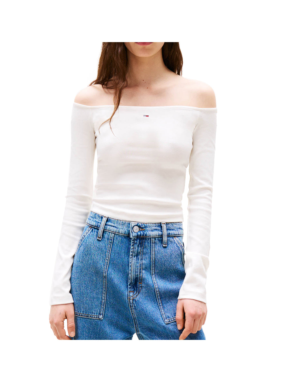 T-shirt a Maniche Lunghe Tjw Slim Essential B DW0DW20919 Ecru