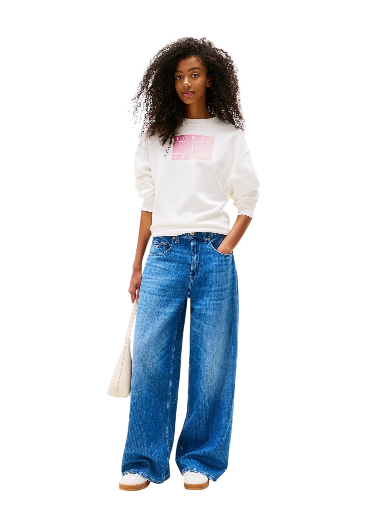 Felpa Girocollo Tjw Rlx Gradient Fla DW0DW21396 Ecru