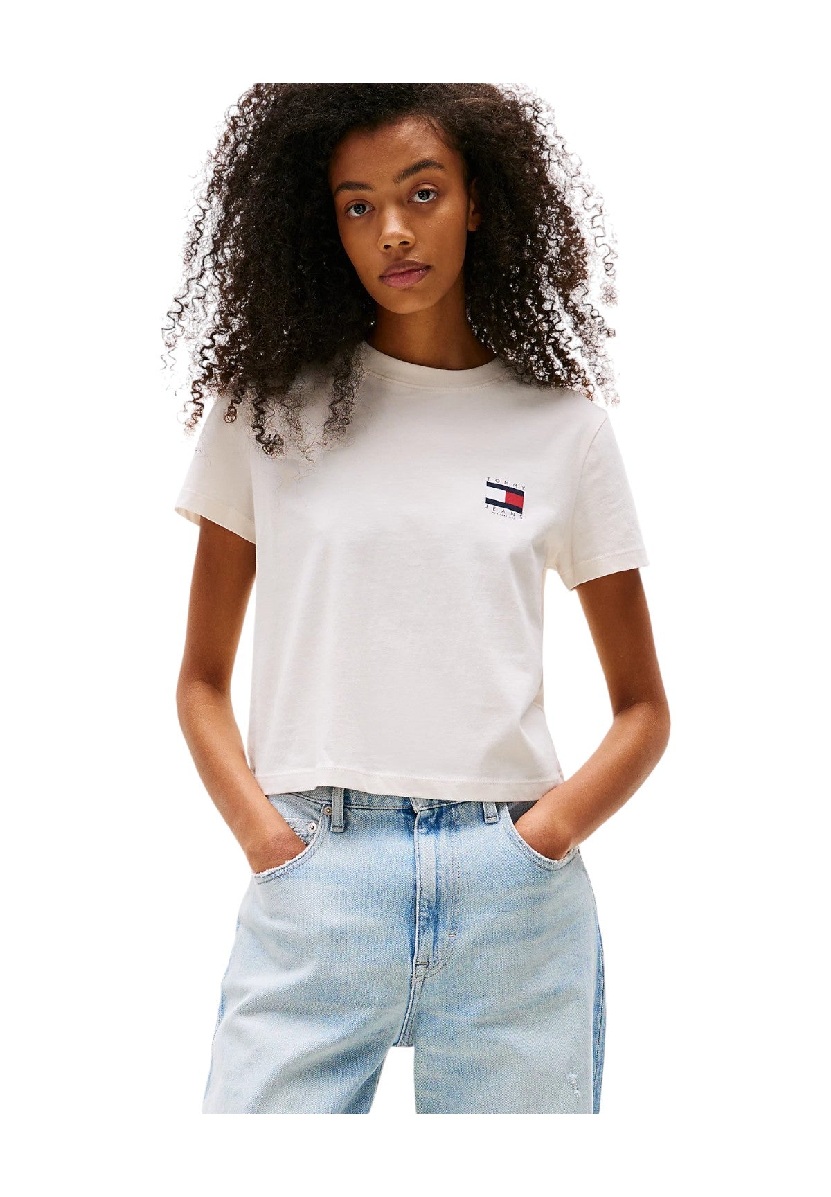 T-shirt a Maniche Corte Tjw Reg Sh Tommy Us DW0DW21423 Ancient White