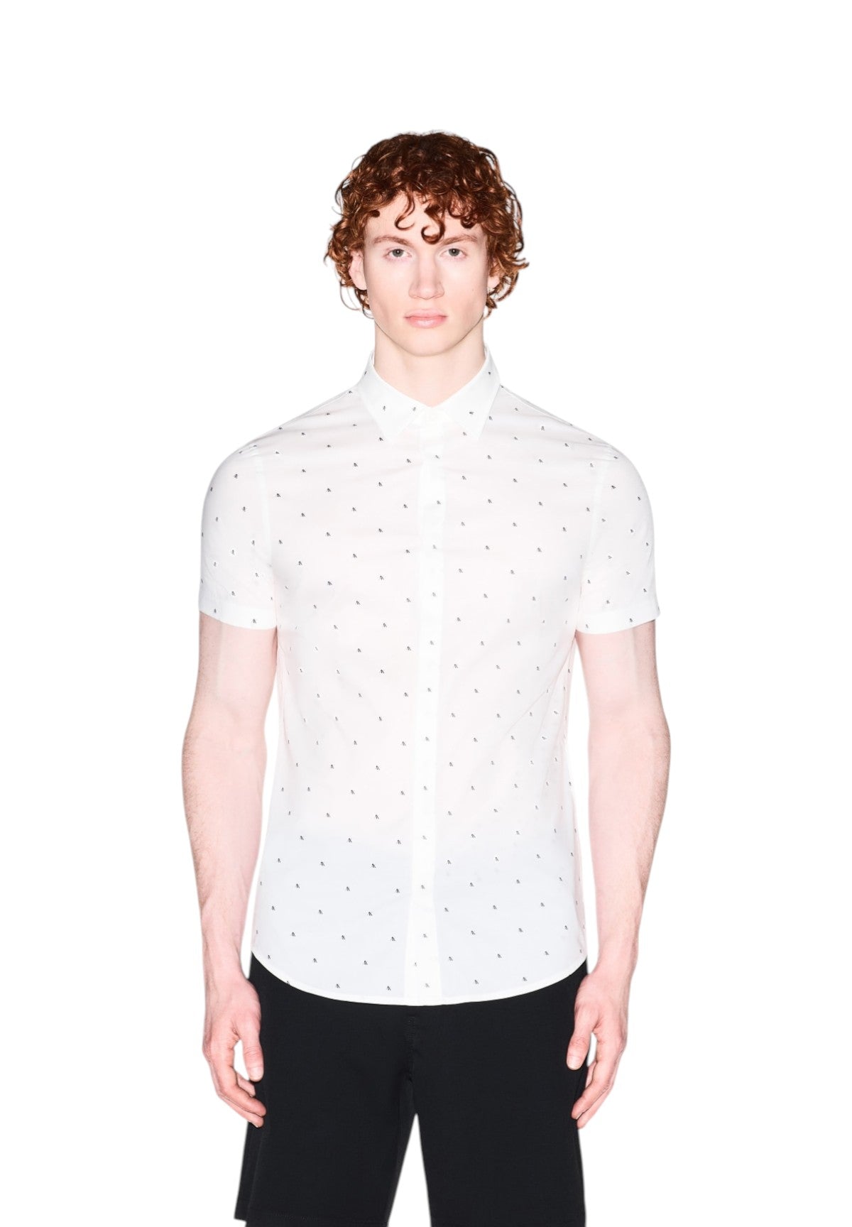 Camicia a Maniche Corte XM000624 Ax Cross Logo Off Wh