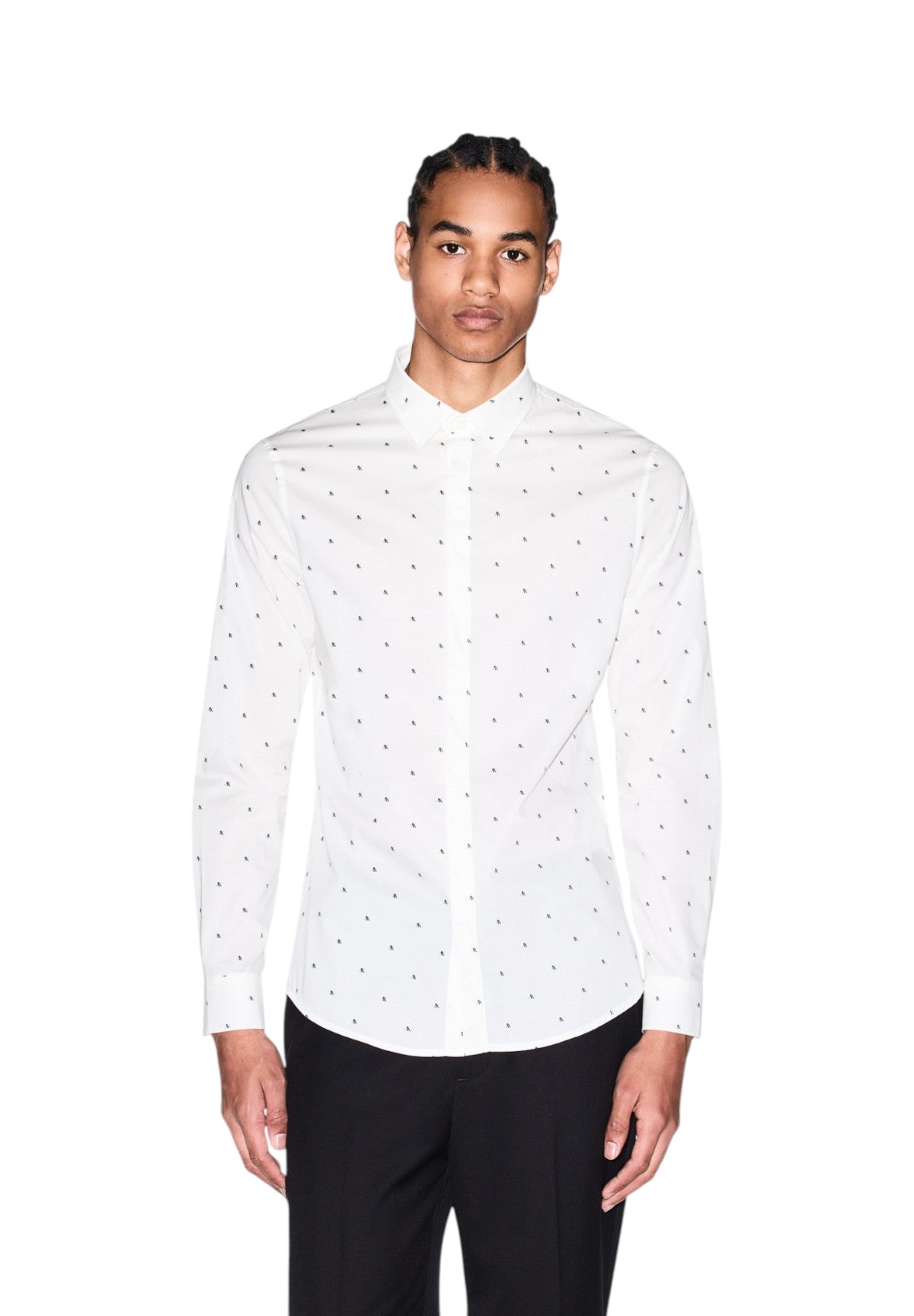 Camicia a Maniche Lunghe XM000625 Ax Cross Logo Off Wh