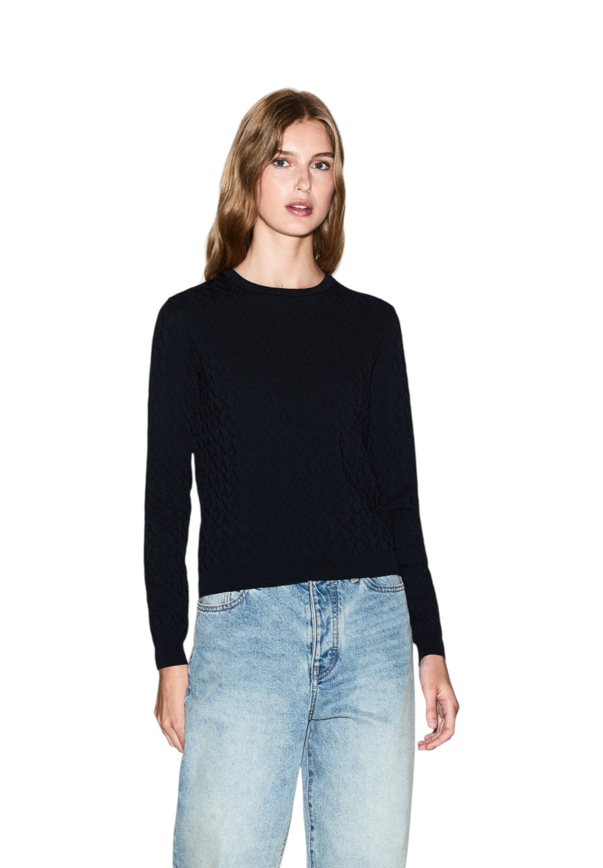 Maglione Girocollo XW000910 Black Logo Allover