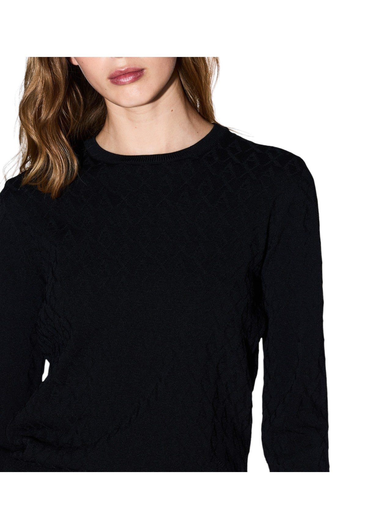 Maglione Girocollo XW000910 Black Logo Allover