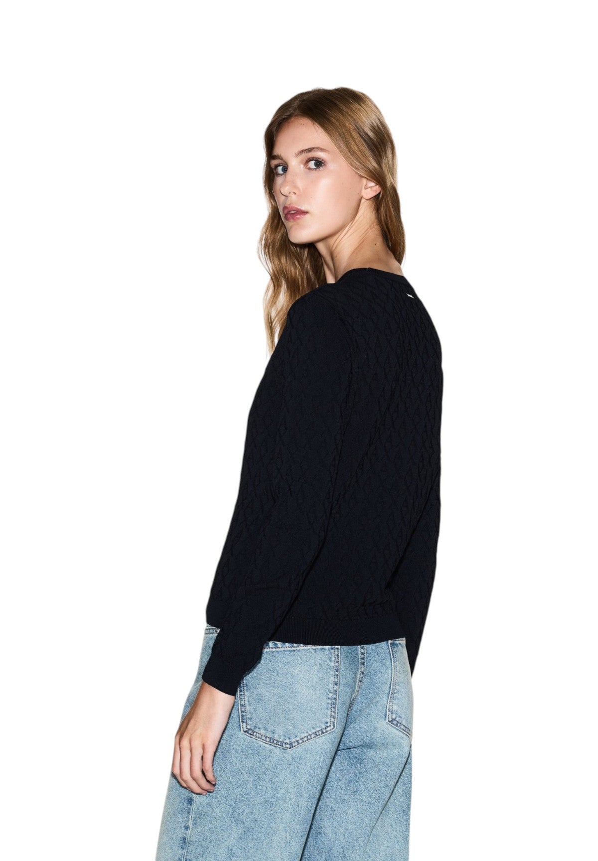 Maglione Girocollo XW000910 Black Logo Allover