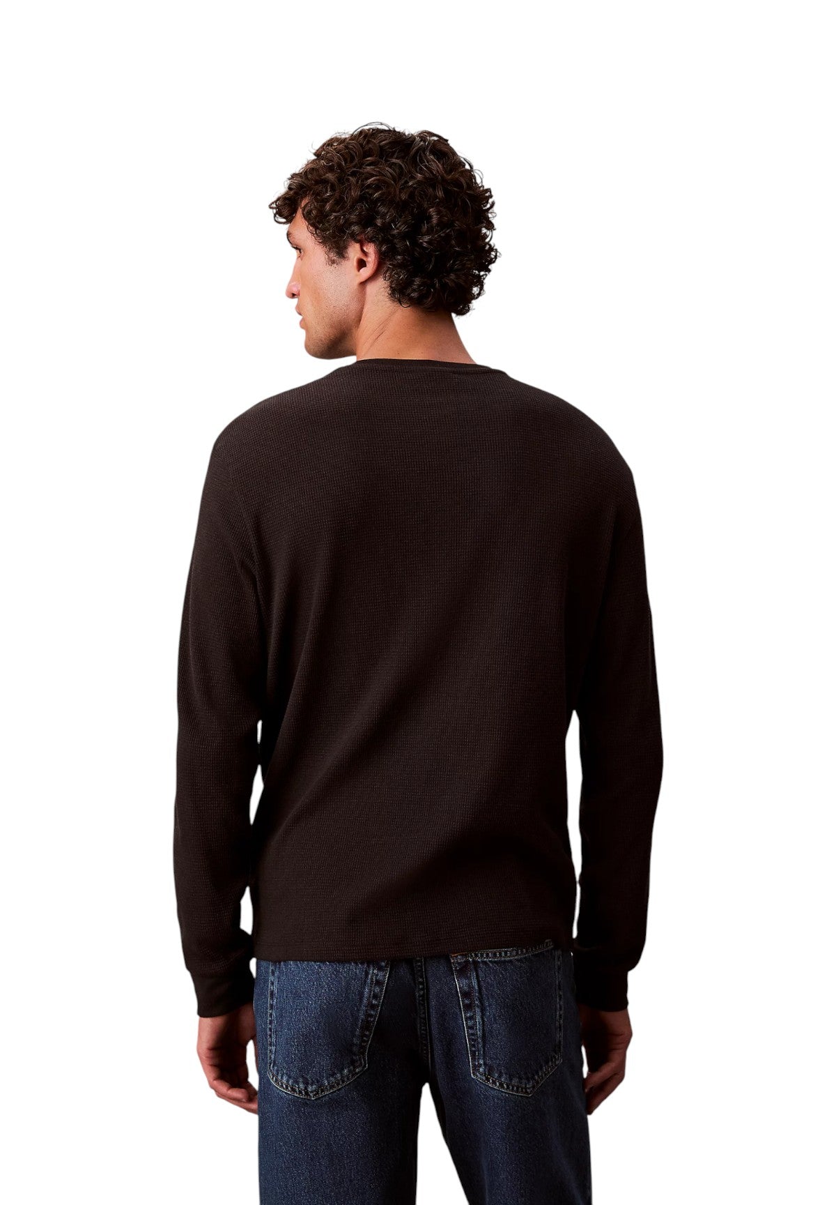 T-shirt a Maniche Lunghe Ls Waffle Badge Crew LV040EM217 Black