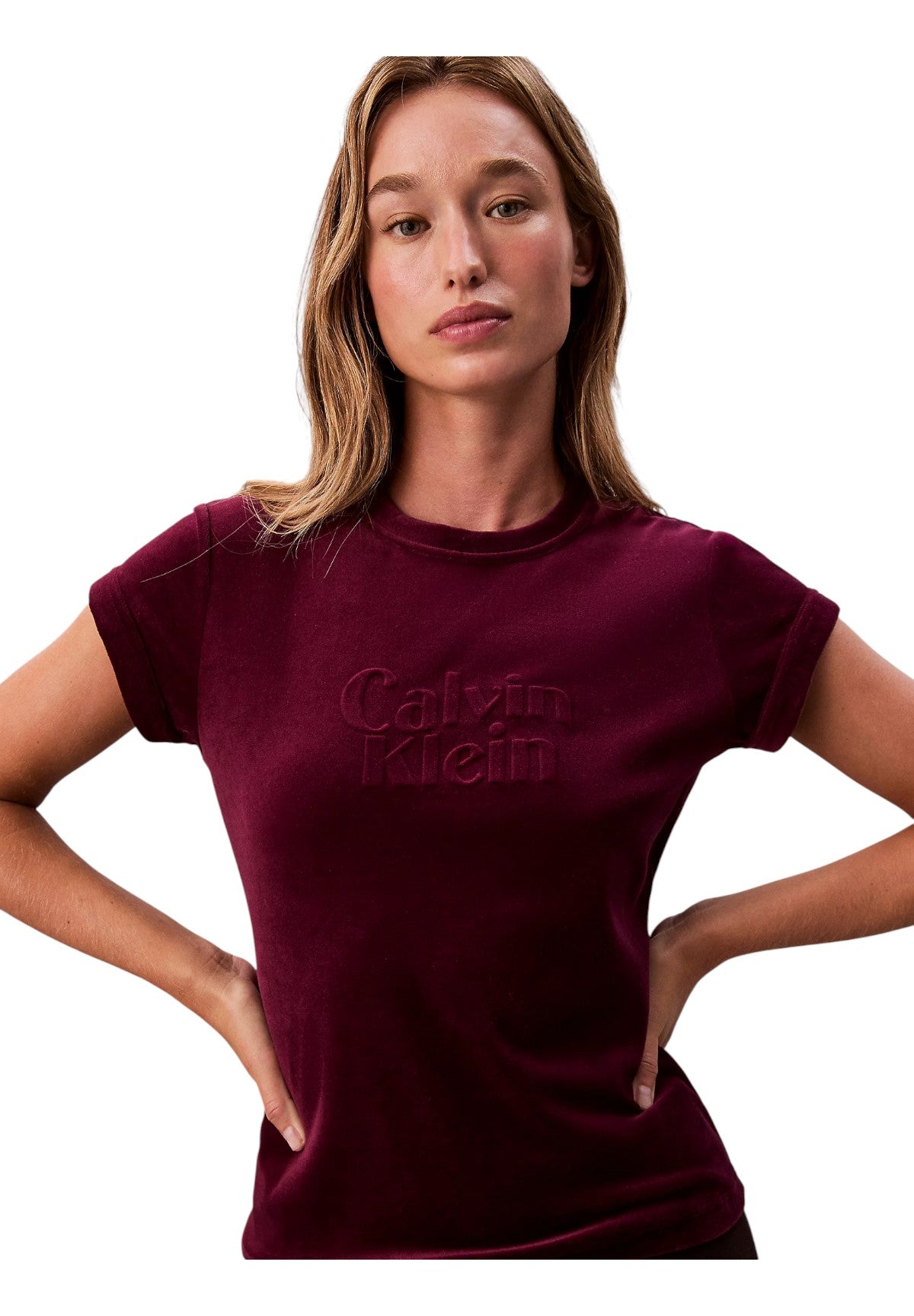 T-shirt a Maniche Corte Ss Velour Logo Tee LV047E222G Hot Berry