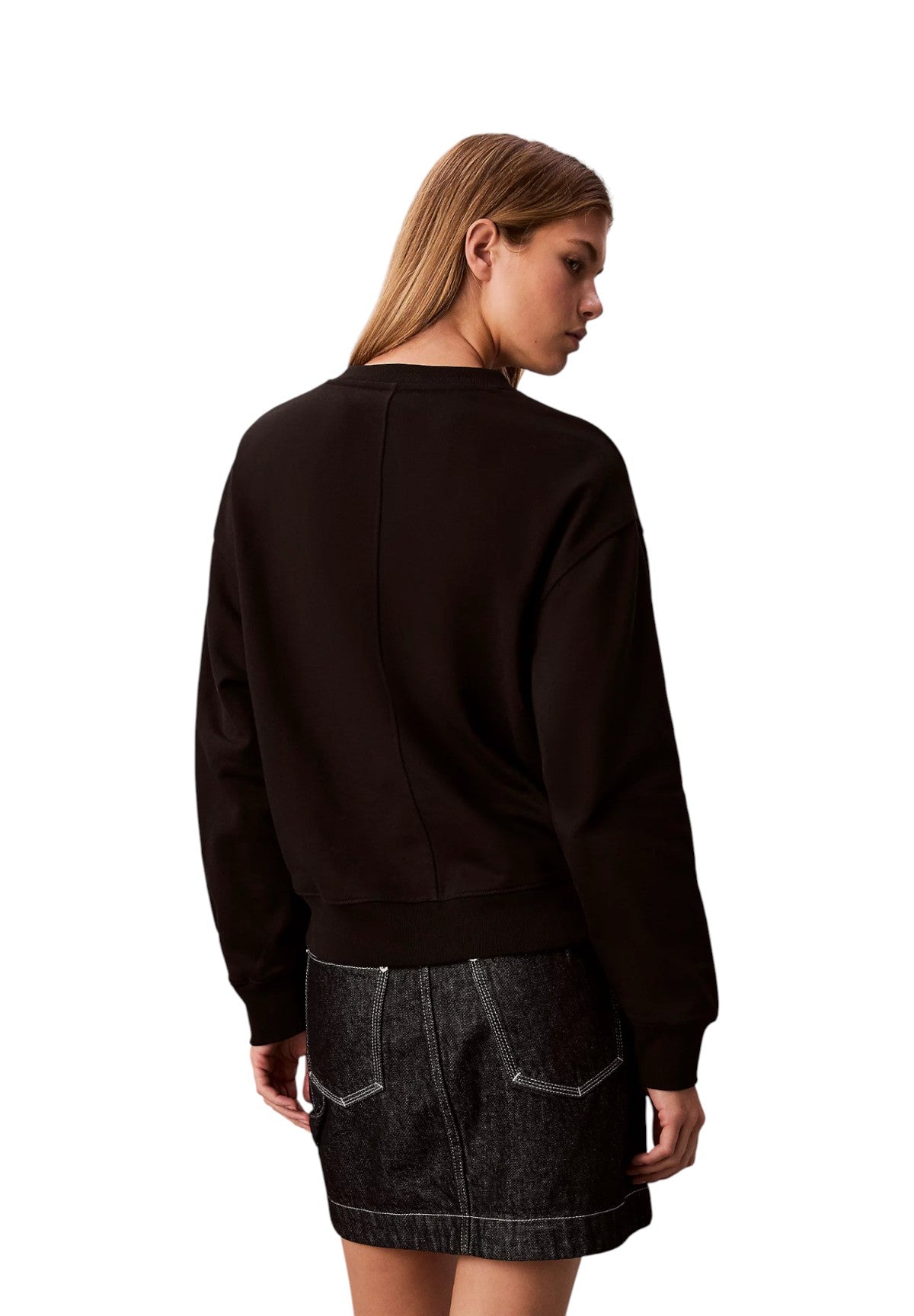 Felpa Girocollo Ls Terry Woven Label LV047E237G Black