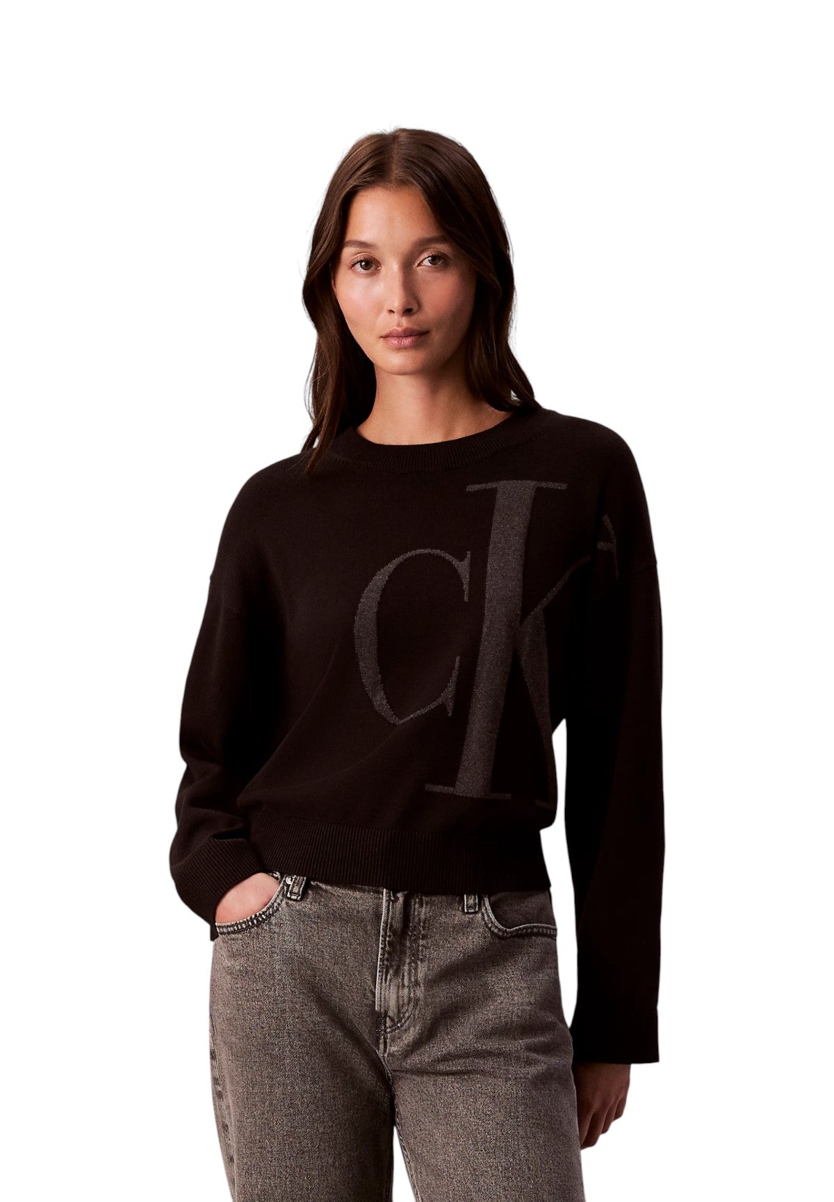 Maglione Girocollo Long Sleeve Smooth C LV047E304G Black