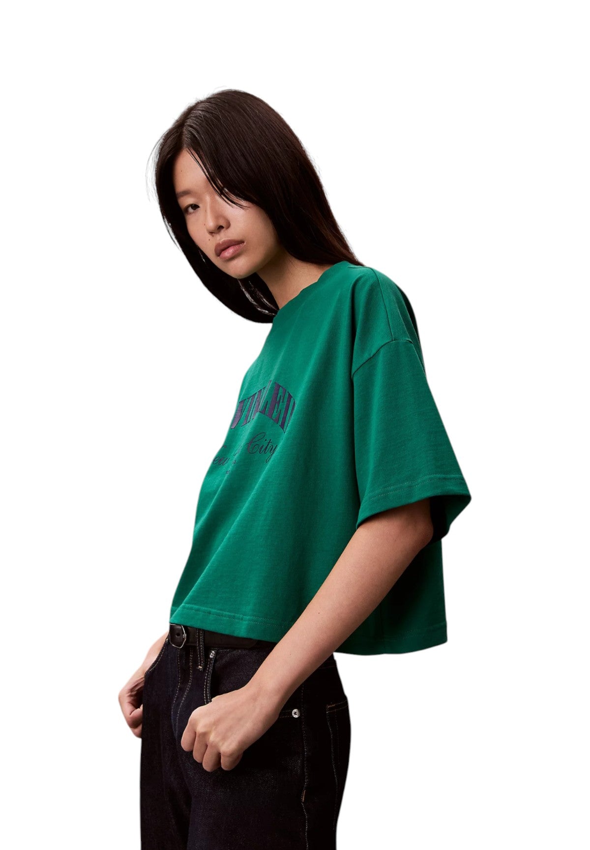 T-shirt a Maniche Corte Ss Cropped Boxy Heri LV047F813G Enchanted Forest