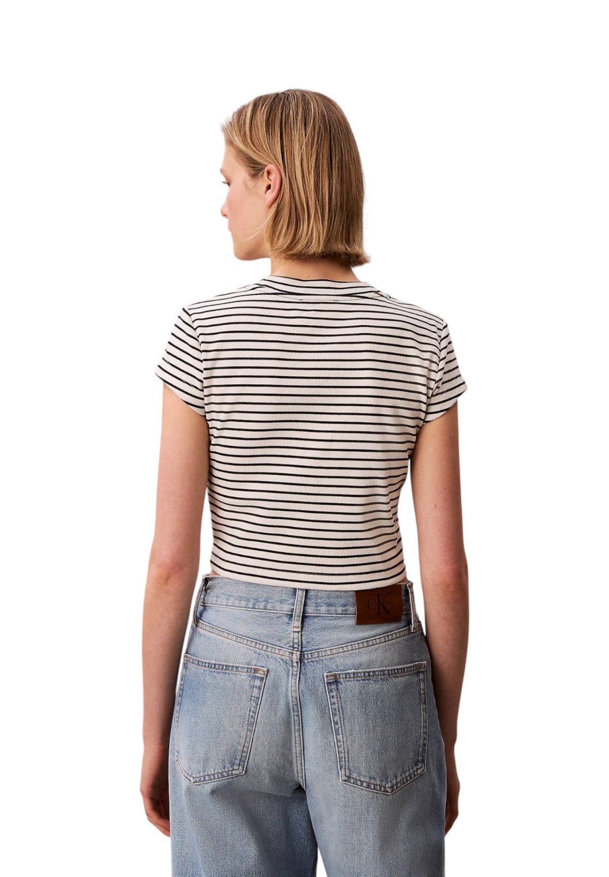 T-shirt a Maniche Corte Striped Monologo Bab LV047F833G Csw25S K004 3 Black