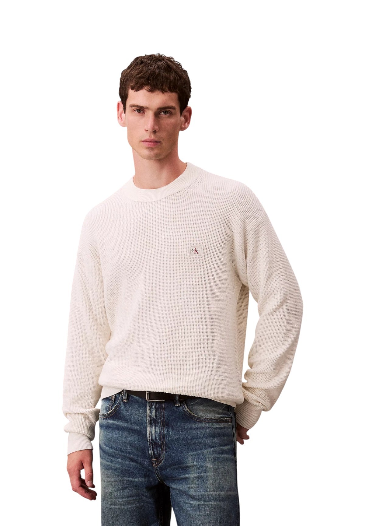 Maglione Girocollo Ls Ez Cotton Waffle LV04RD313G Tofu