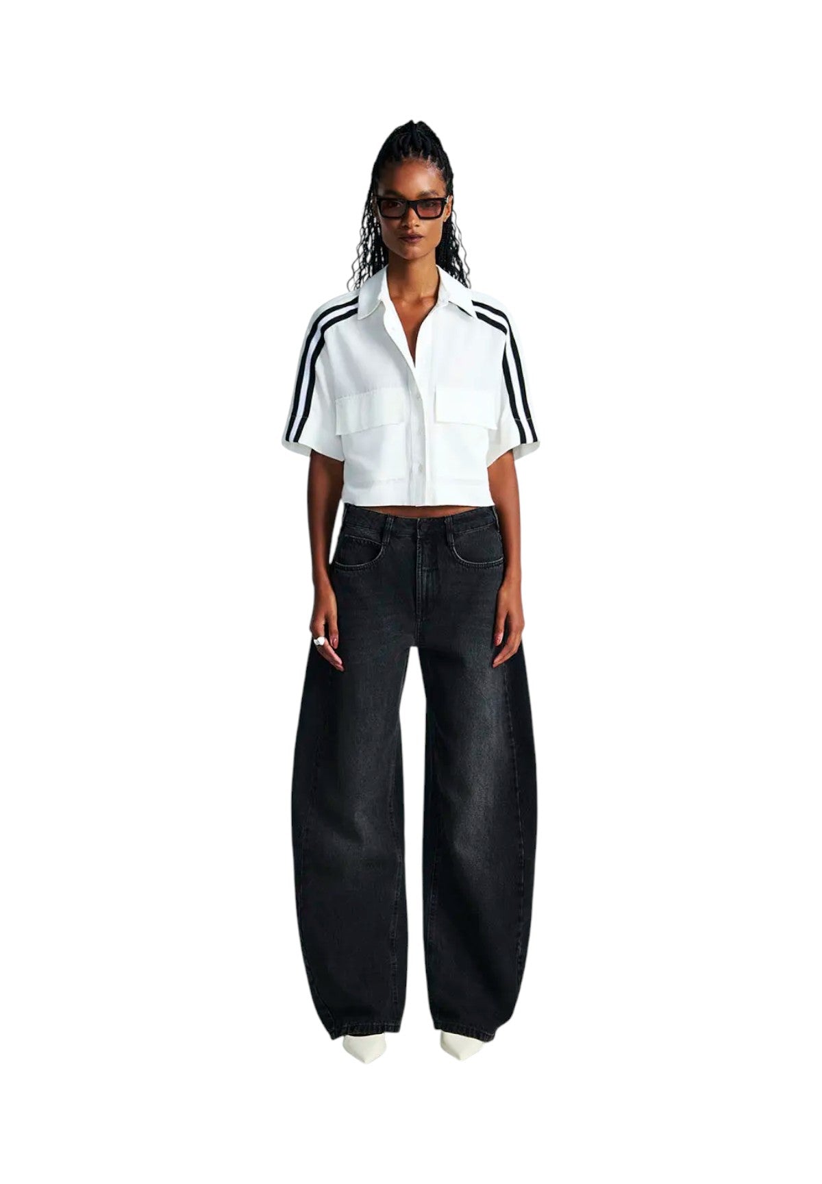 Jeans jeans black vita alta barril 21100364 Denim Nero