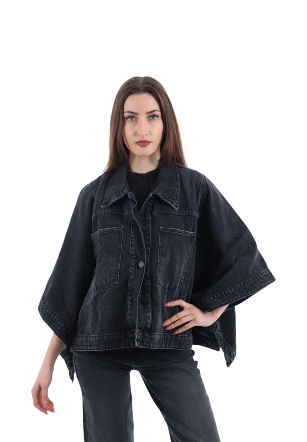 Giacca cappa jeans black jaquette 321100071 Denim Nero