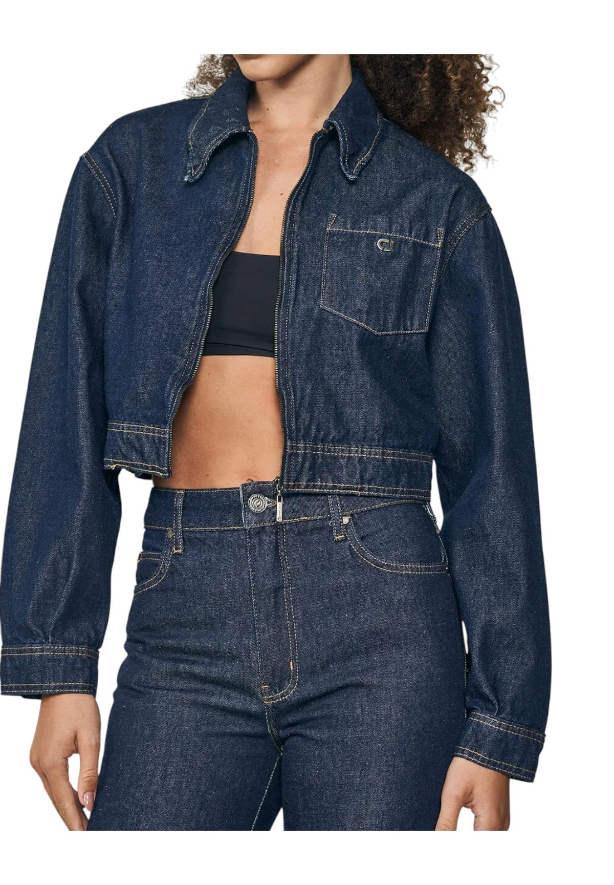 Giubbino di Jeans giubbino jeanz zip 321100073 Denim