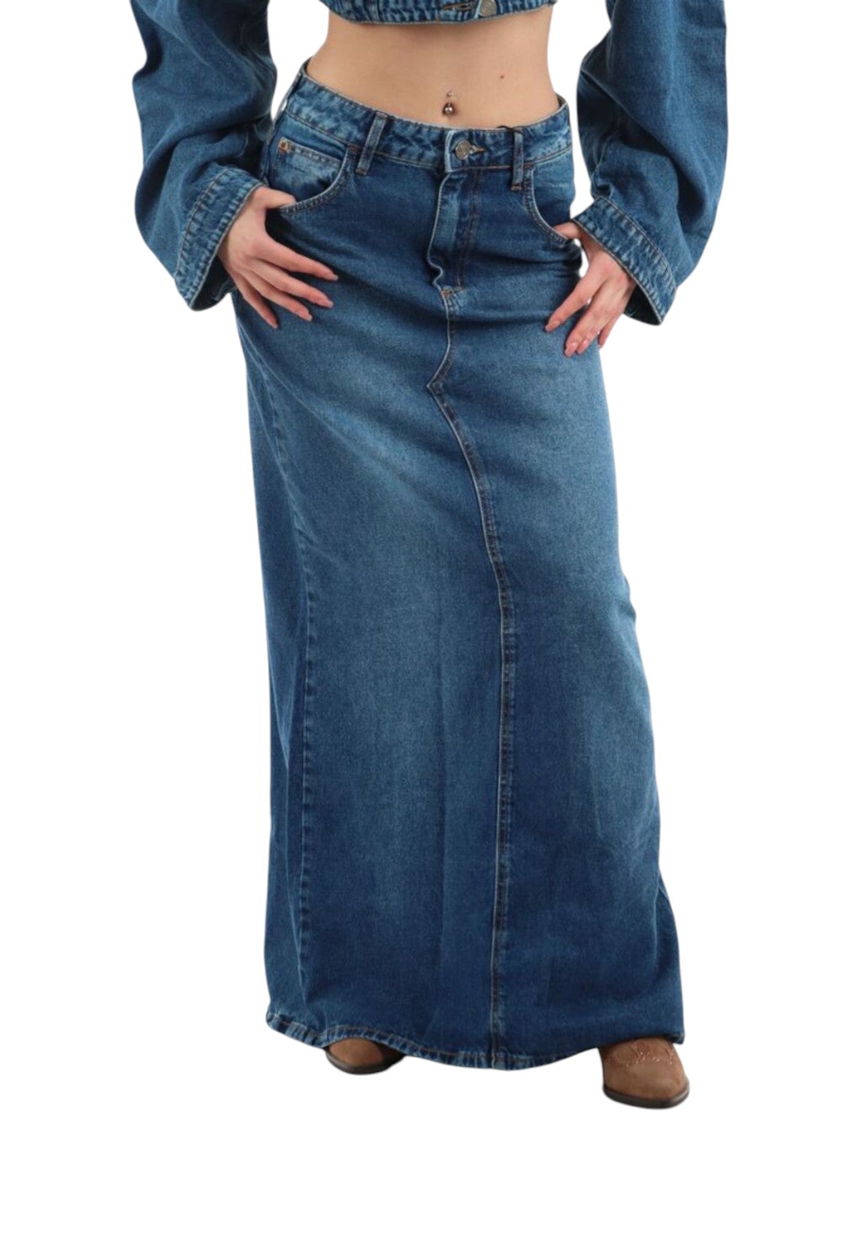 Gonna gonna jeans lunga 811300097 Denim