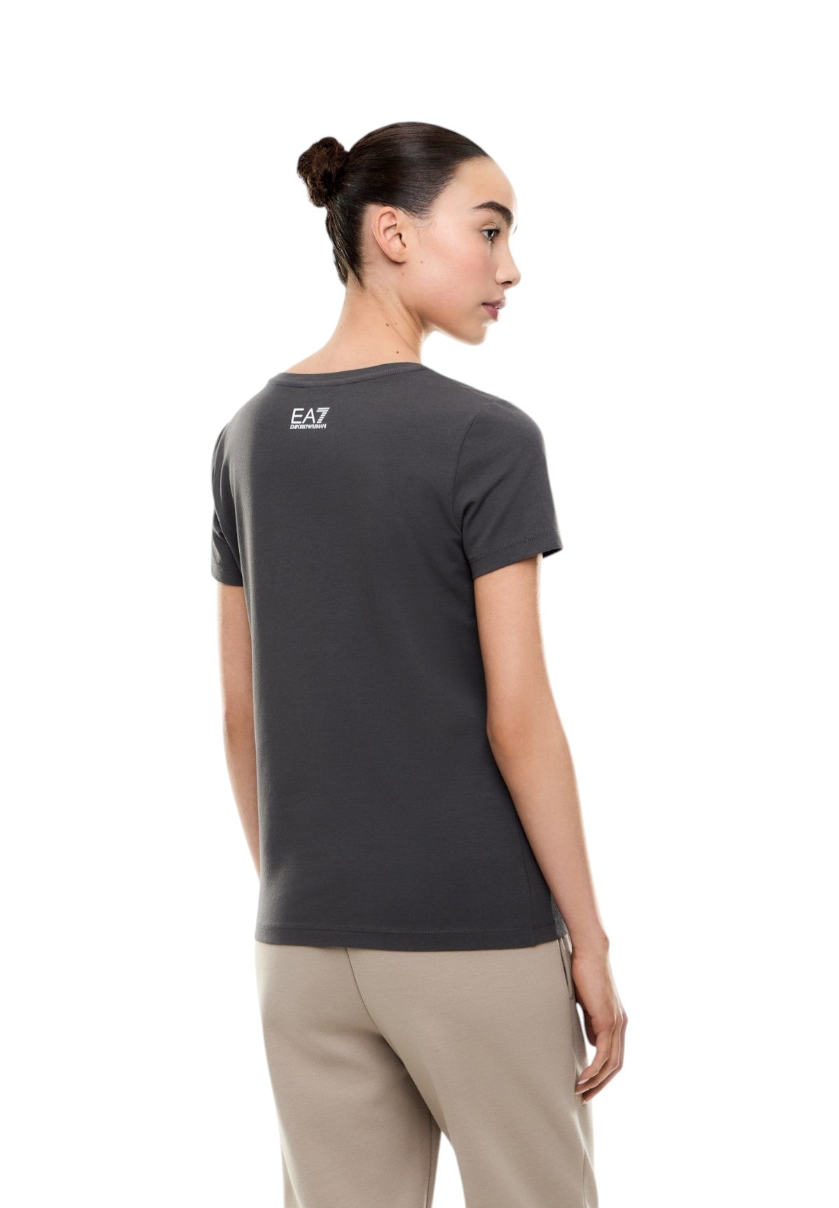 T-shirt a Maniche Corte 7W001114 Gray Pinstripe