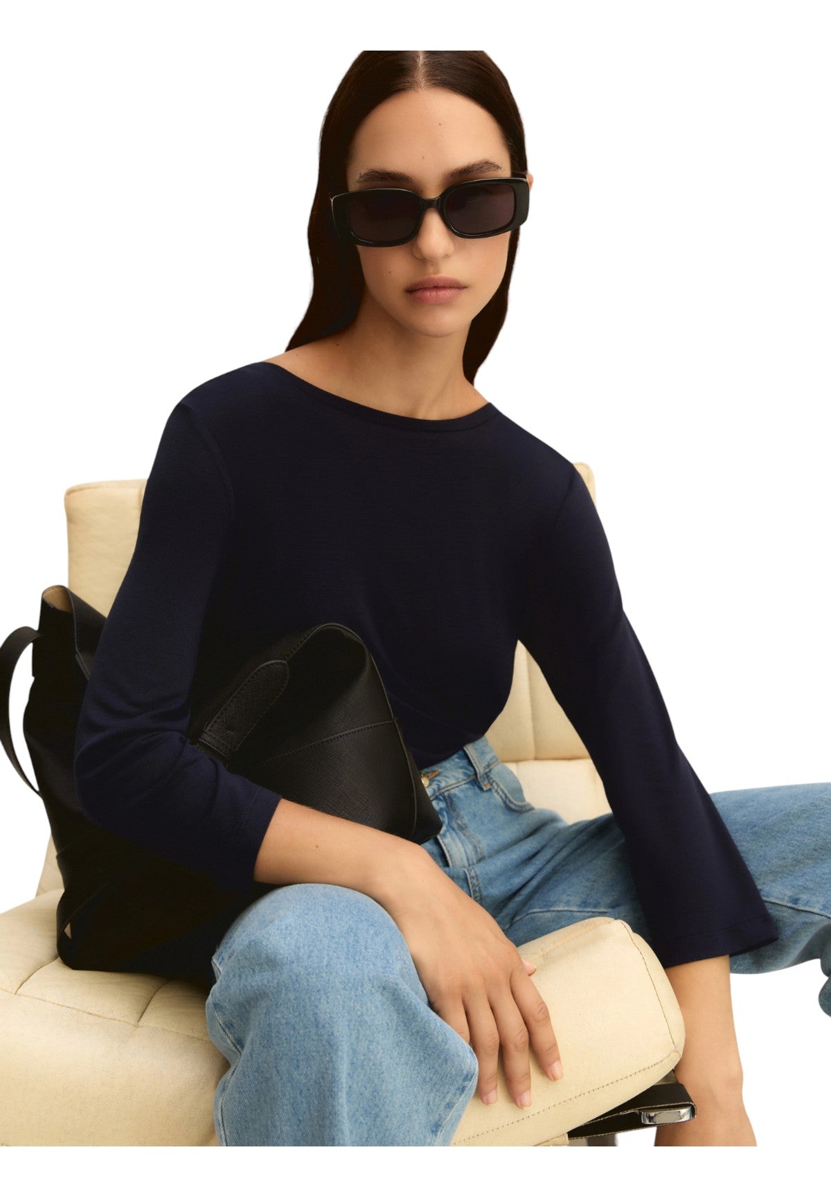 T-shirt a Maniche Lunghe 2615971011200 EMMCOSETTA Blu