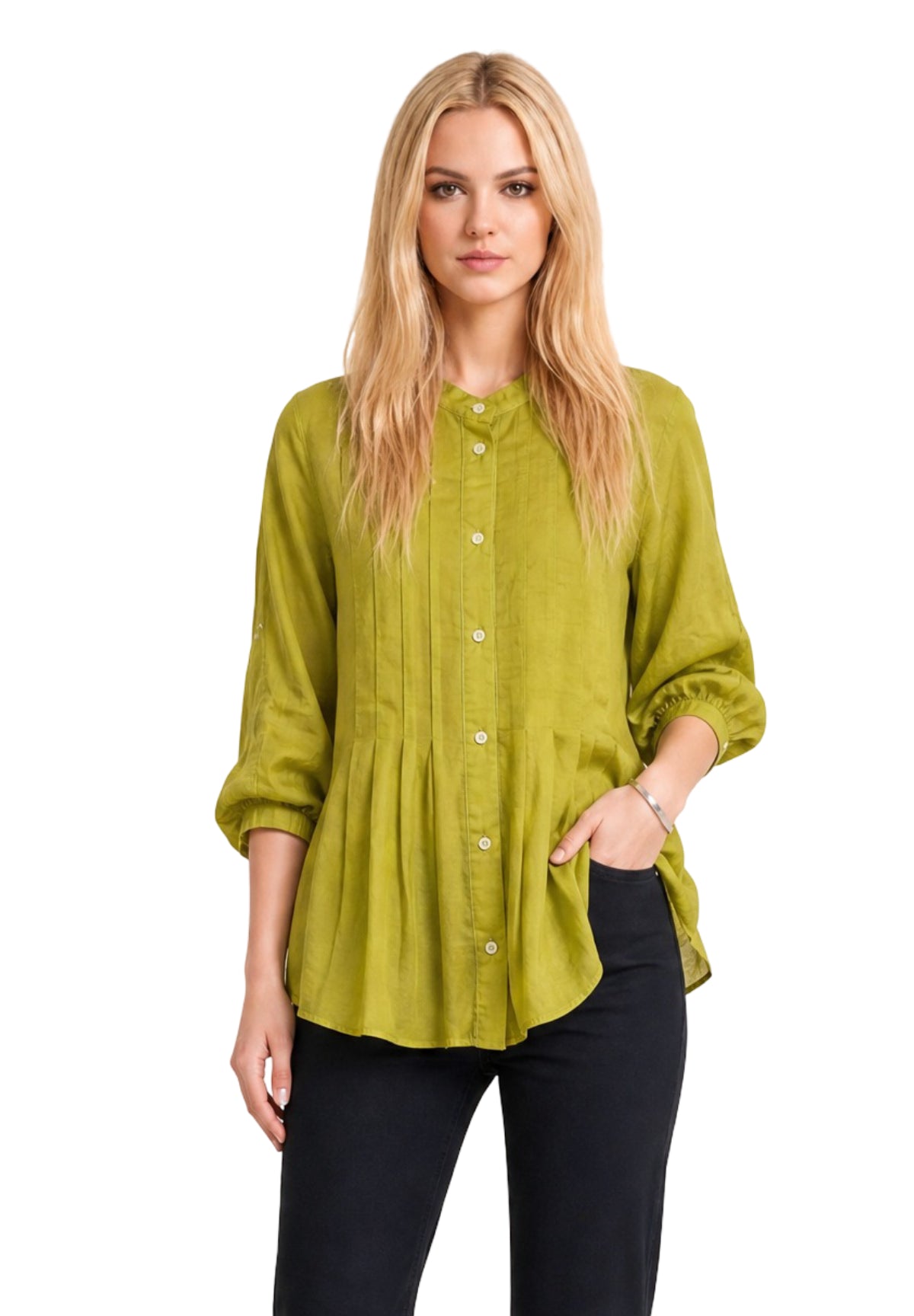 Camicia Coreana 2615111112200 EMMGIGA Verde mela