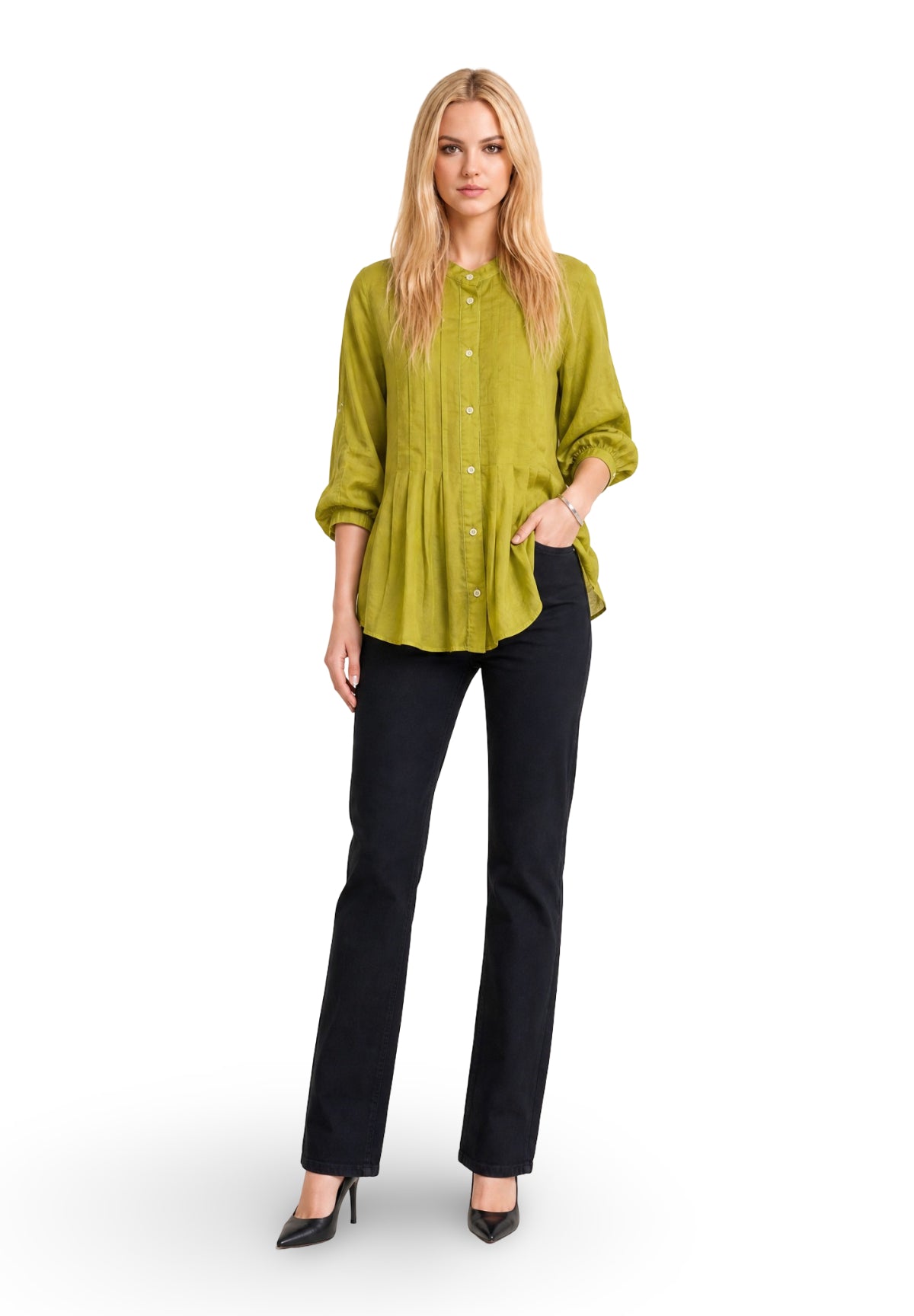 Camicia Coreana 2615111112200 EMMGIGA Verde mela