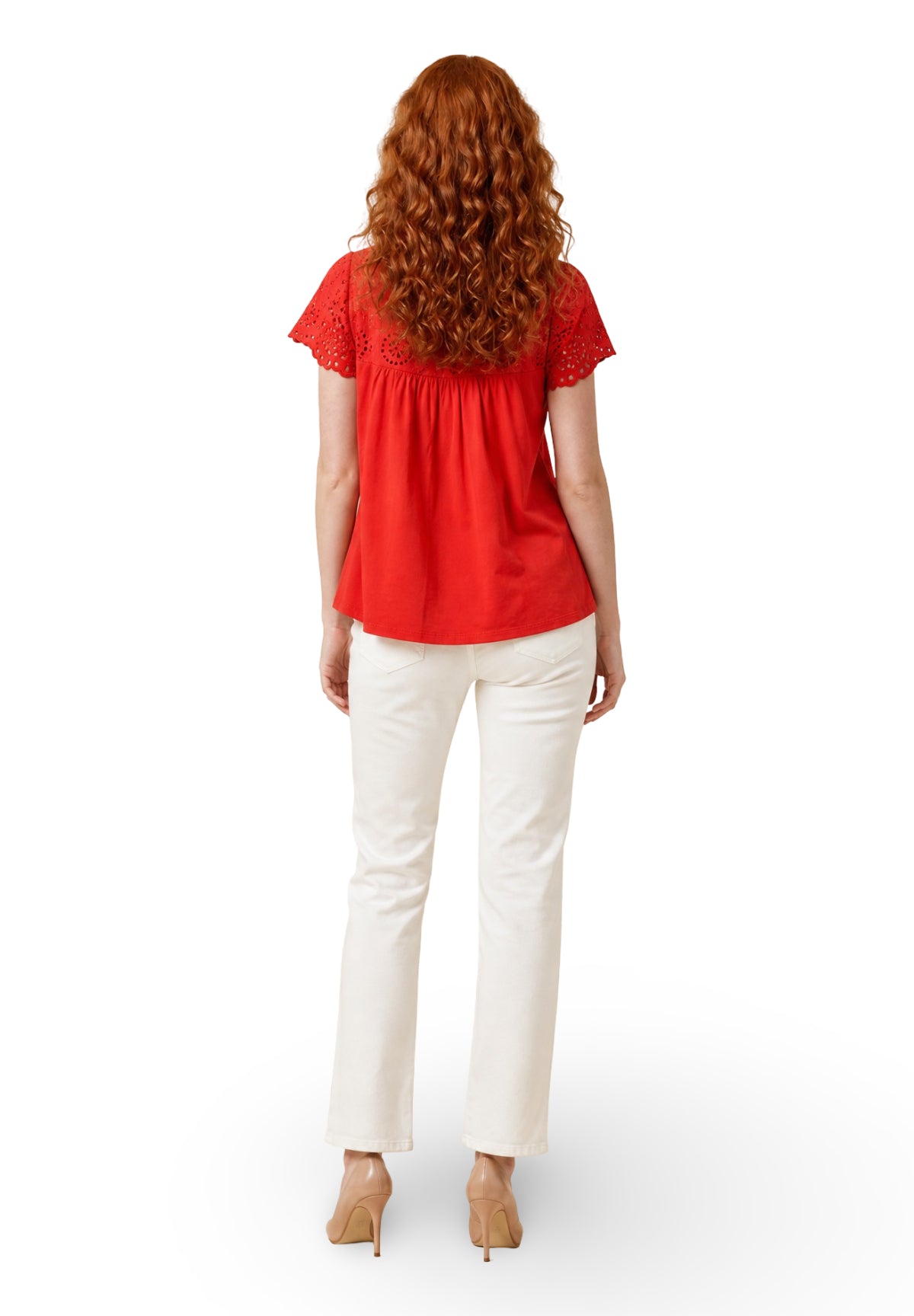 T-shirt a Maniche Corte 2615971022200 EMMVELETTA Rosso geranio