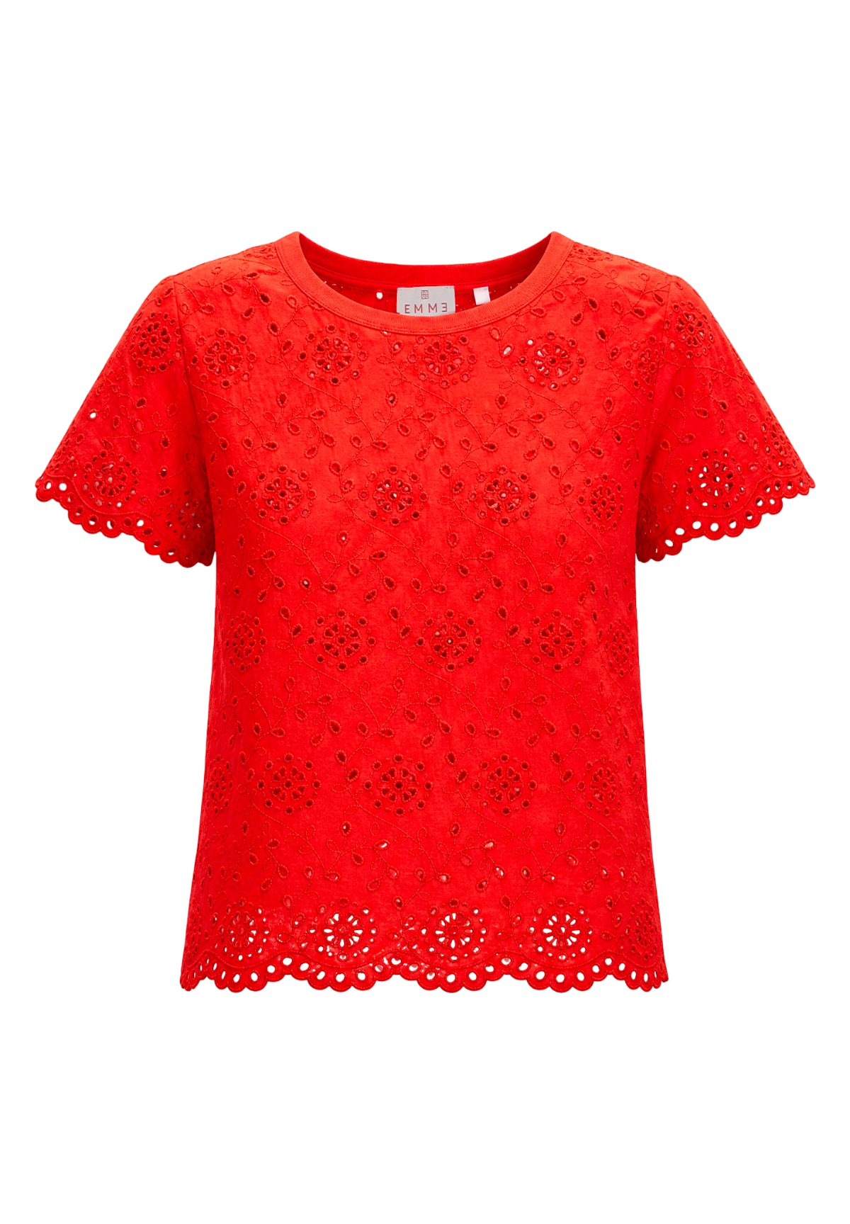 T-shirt a Maniche Corte 2615971022200 EMMVELETTA Rosso geranio