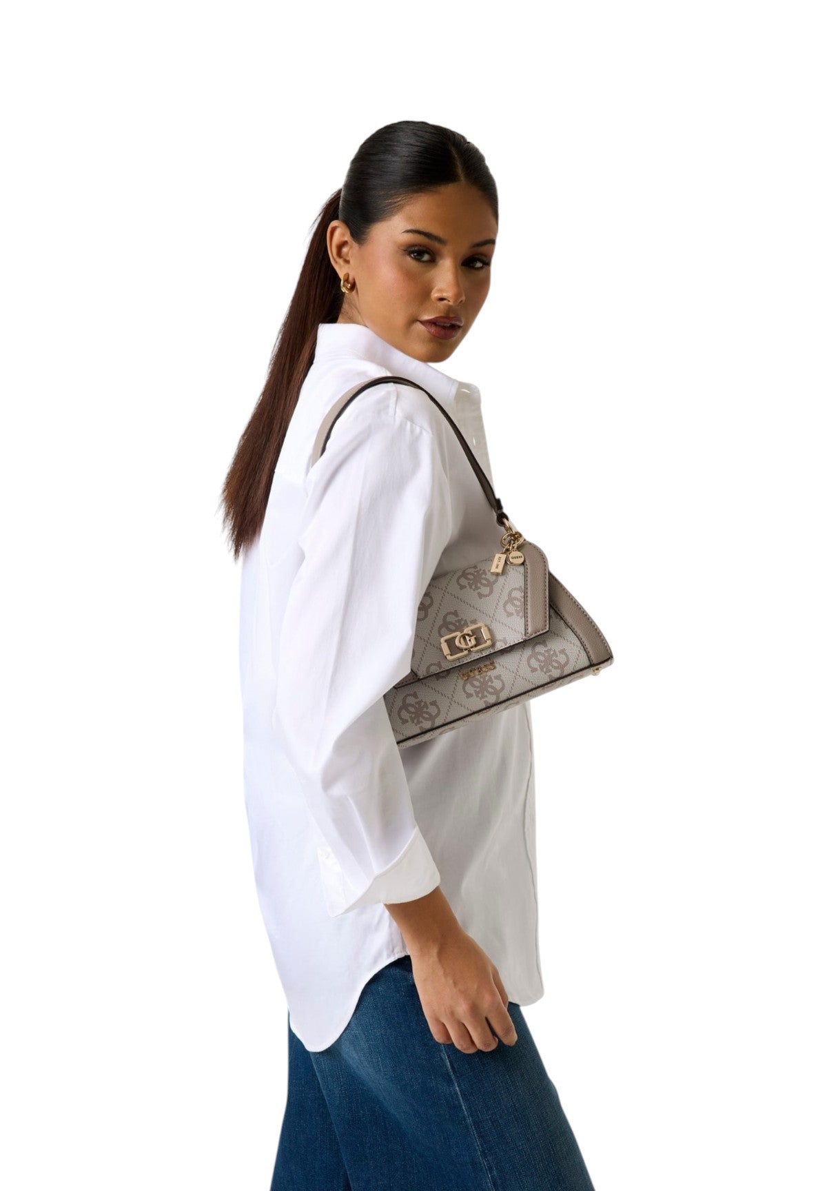 Borsa a Spalla Karnilla Logo Gfriend Carryall HWOS99 Dark Taupe Logo