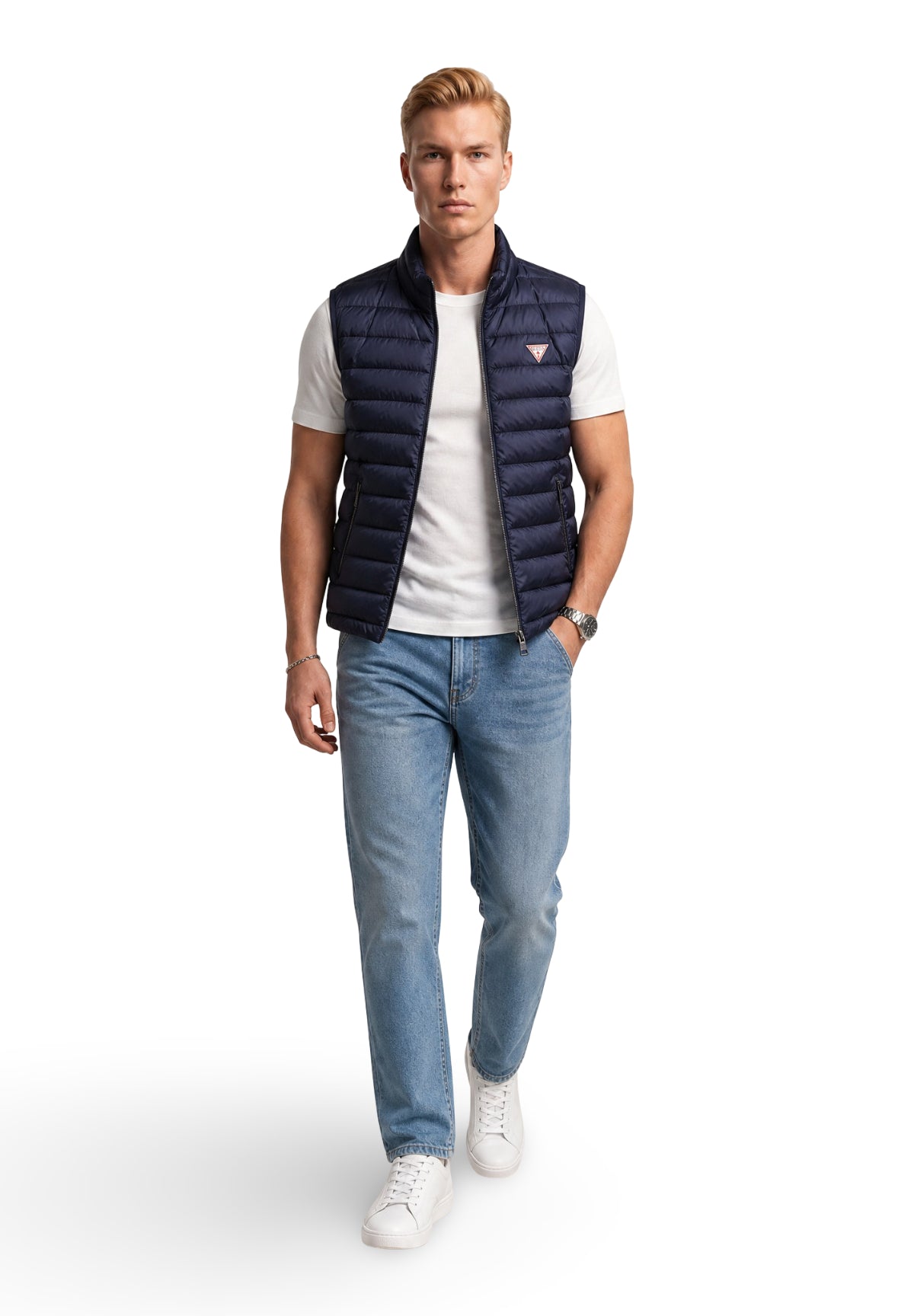 Smanicato Gilet Gj Hooded Puffer Vest M5RN55 Daring Ocean
