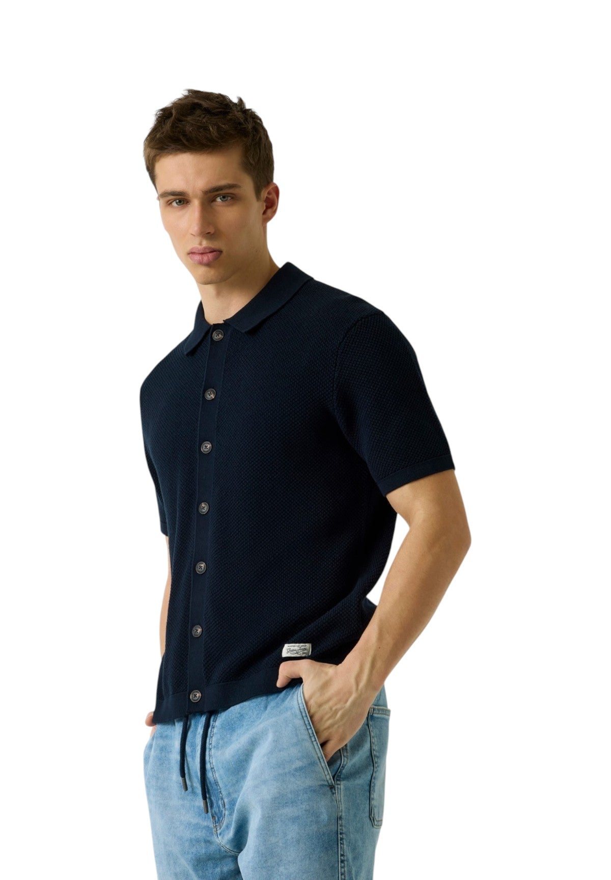 Polo Collo Derby Gj Ss Buttoned Polo Swtr M6GRZ1 Daring Ocean
