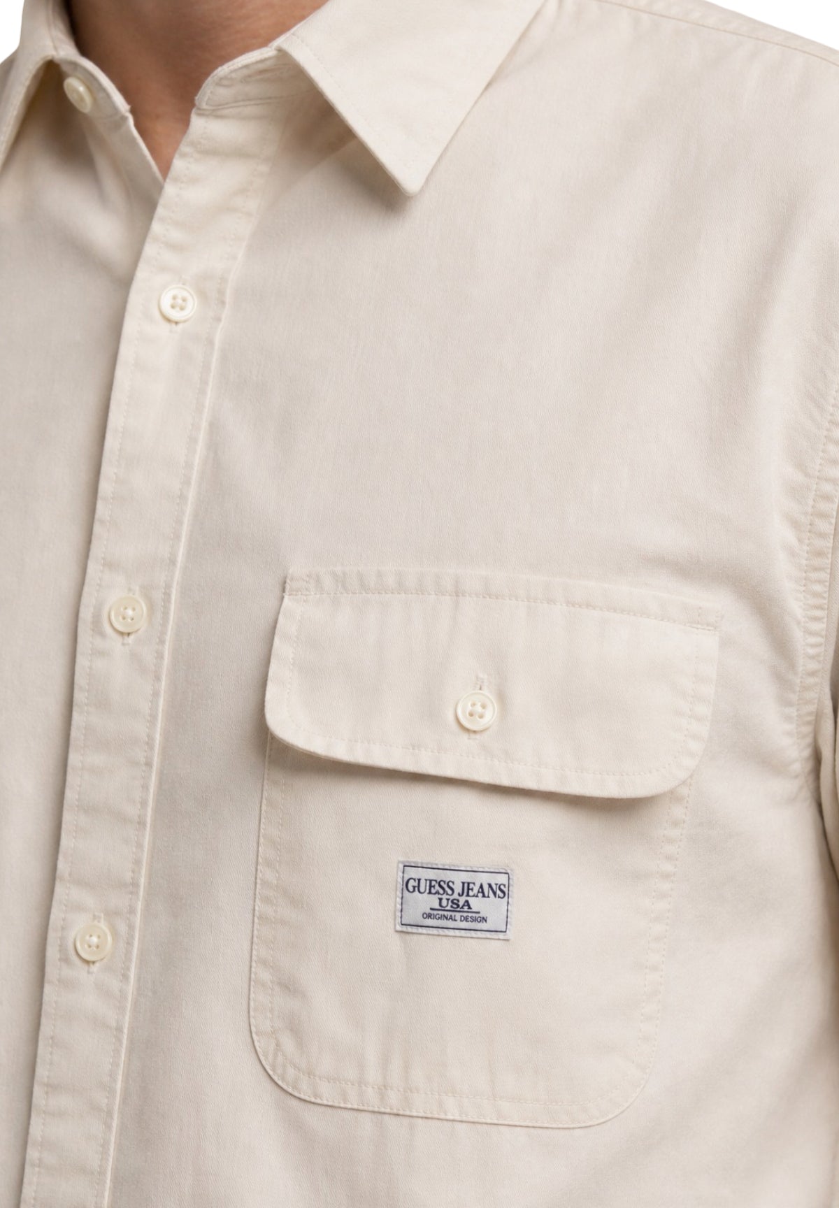 Camicia a Maniche Lunghe Gj Ls Boxi Cropped Pocket Shir M6RH60 Spirit White