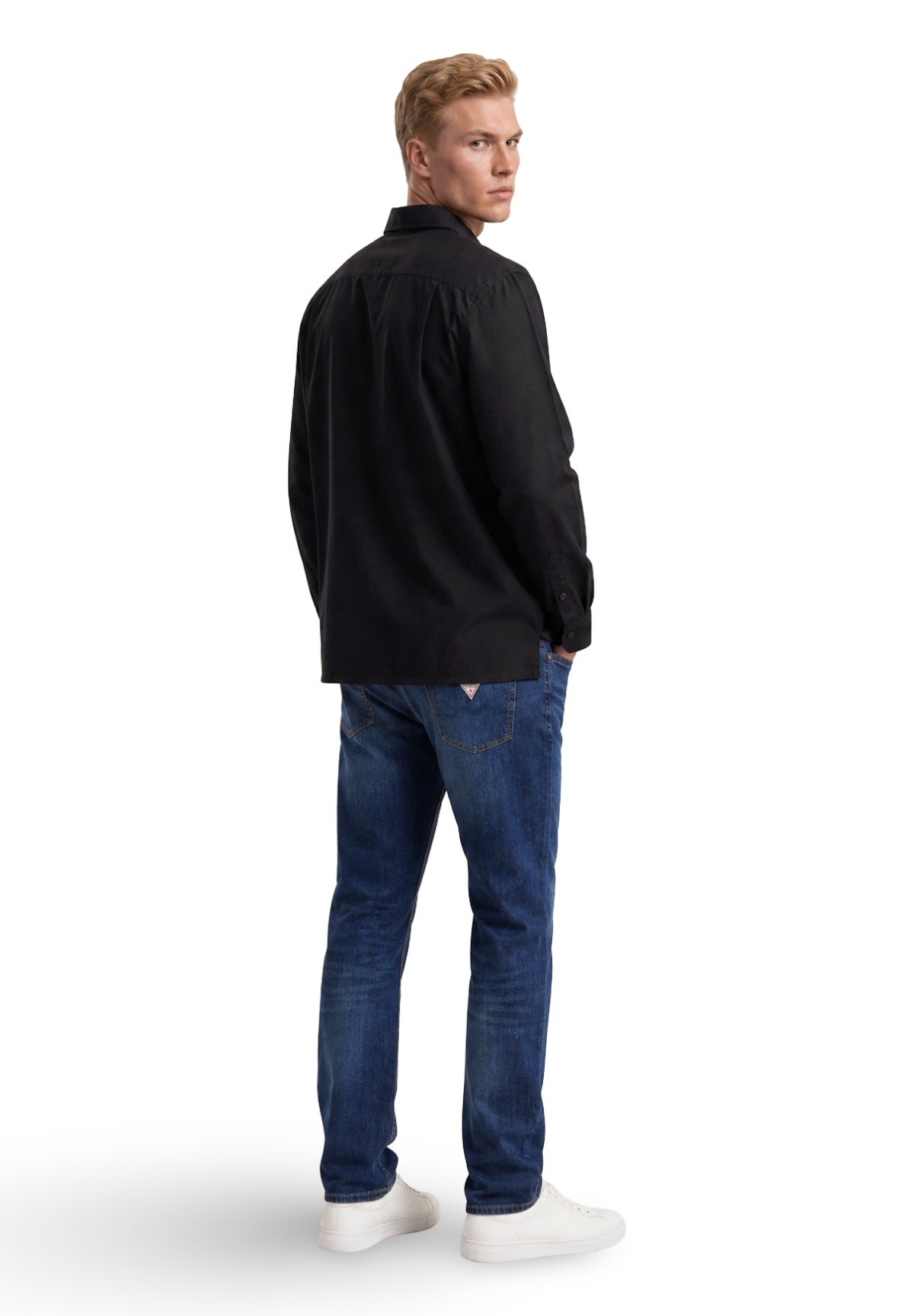 Camicia a Maniche Lunghe Gj Ls Boxi Cropped Pocket Shir M6RH60 Jet Black A996