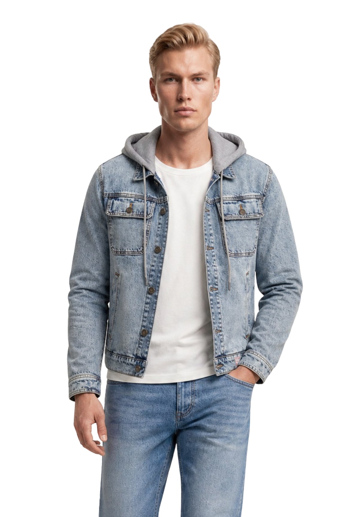 Giubbino di Jeans Gj Cropped Trucker Jacket M6RN67 Gj Tinted Medium Mar